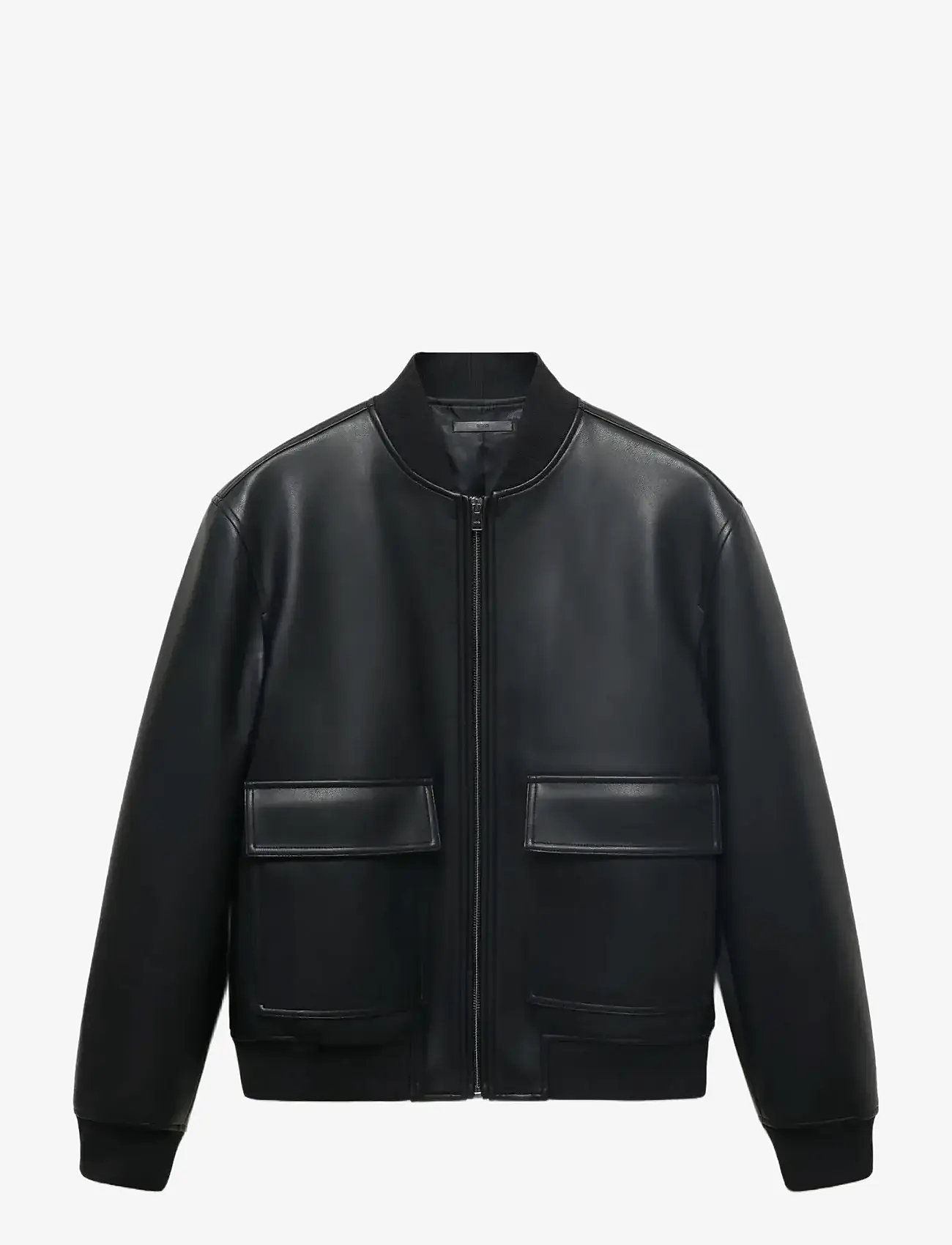 Mango - Faux-leather bomber jacket - black - 1