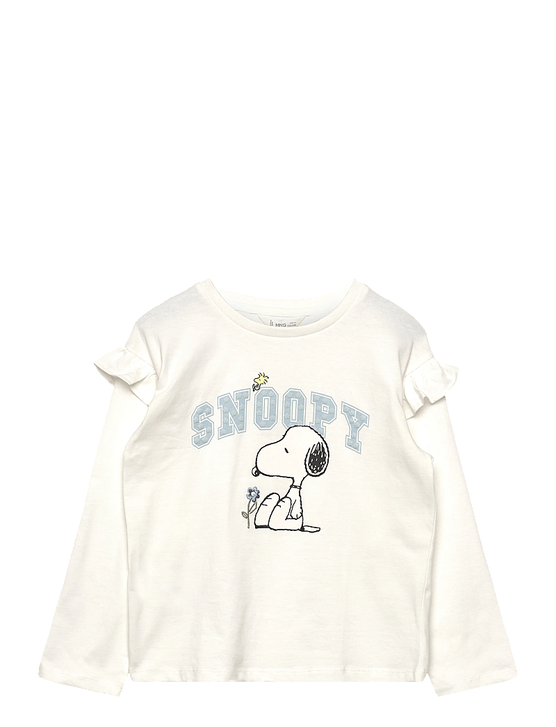 Mango - Snoopy cotton t-shirt - langærmede t-shirts - natural white - 0