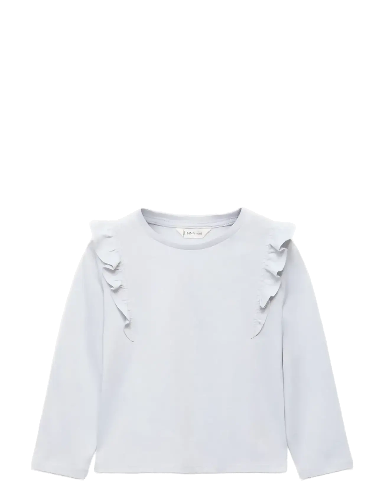 Frills cotton t-shirt - LT-PASTEL BLUE
