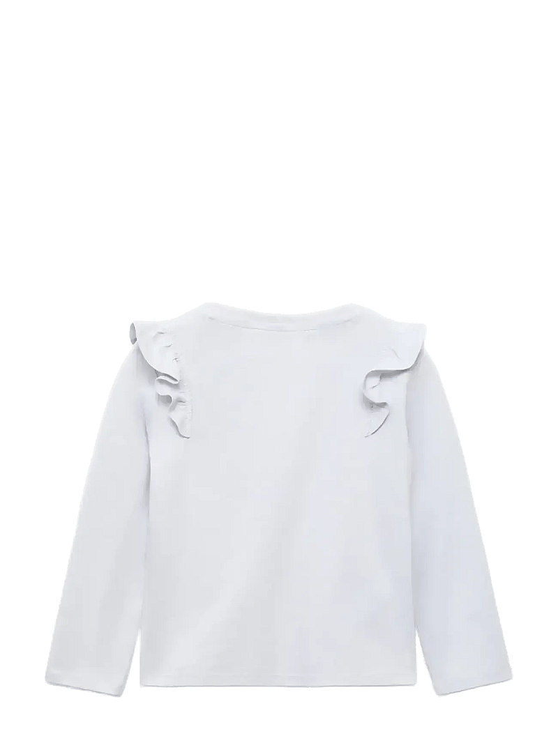 Mango - Frills cotton t-shirt - langärmelig - lt-pastel blue - 1