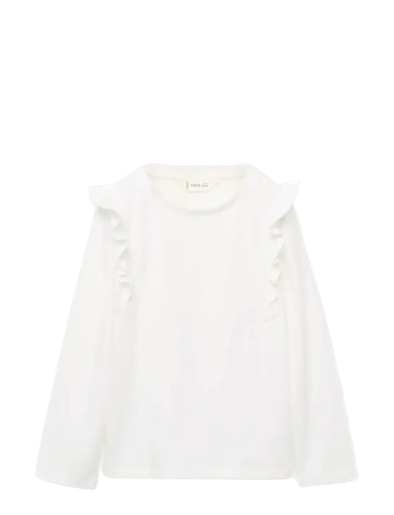 Frills cotton t-shirt - NATURAL WHITE