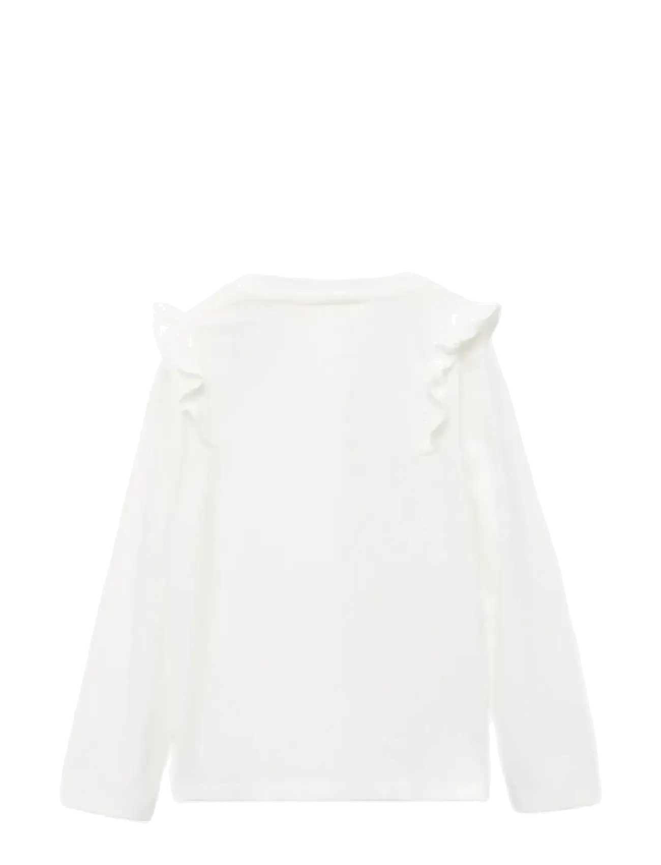 Mango - Frills cotton t-shirt - natural white - 1