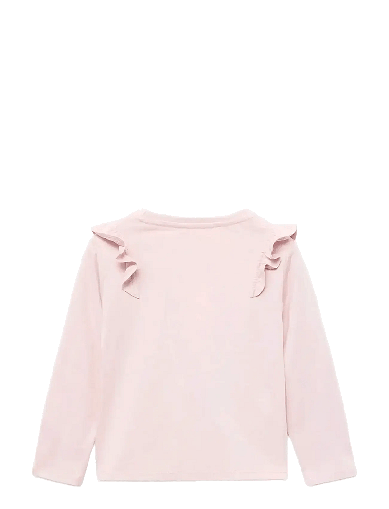 Mango - Frills cotton t-shirt - langärmelig - pink - 1