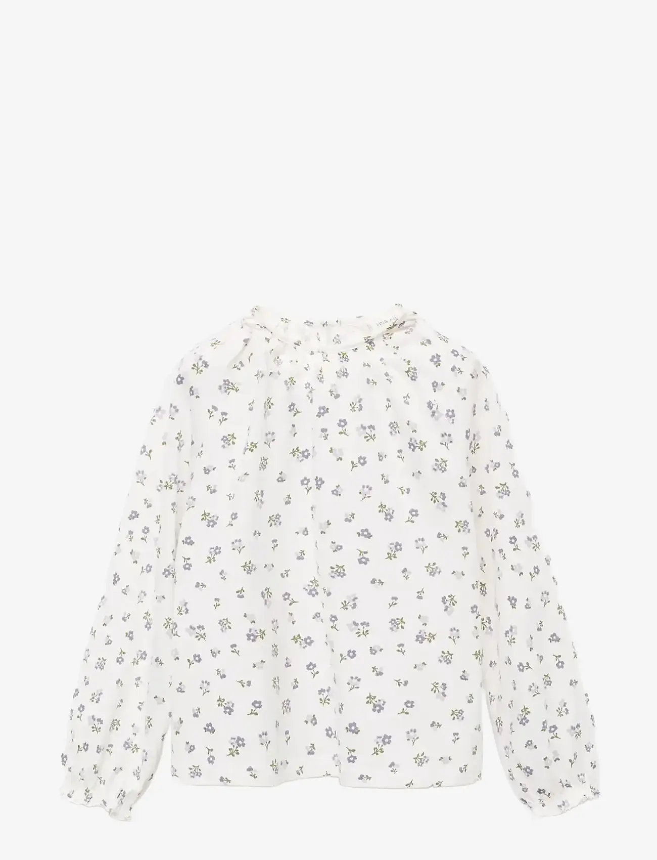 Mango - Floral cotton t-shirt - langærmede t-shirts - natural white - 1