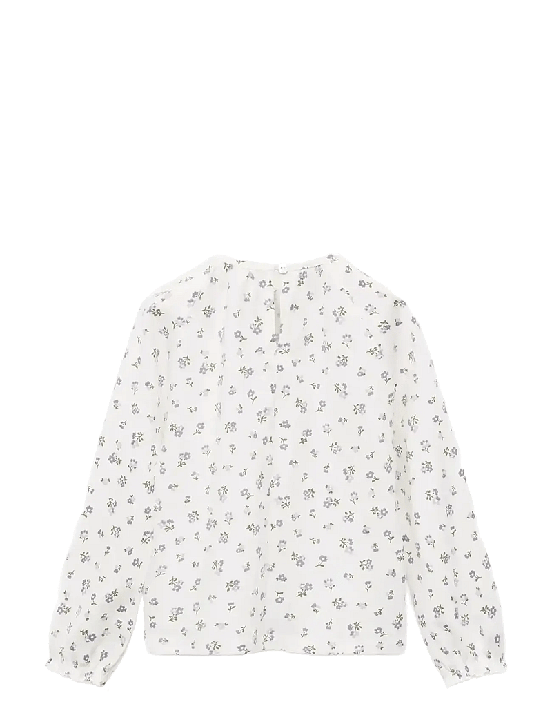 Mango - Floral cotton t-shirt - langærmede t-shirts - natural white - 2