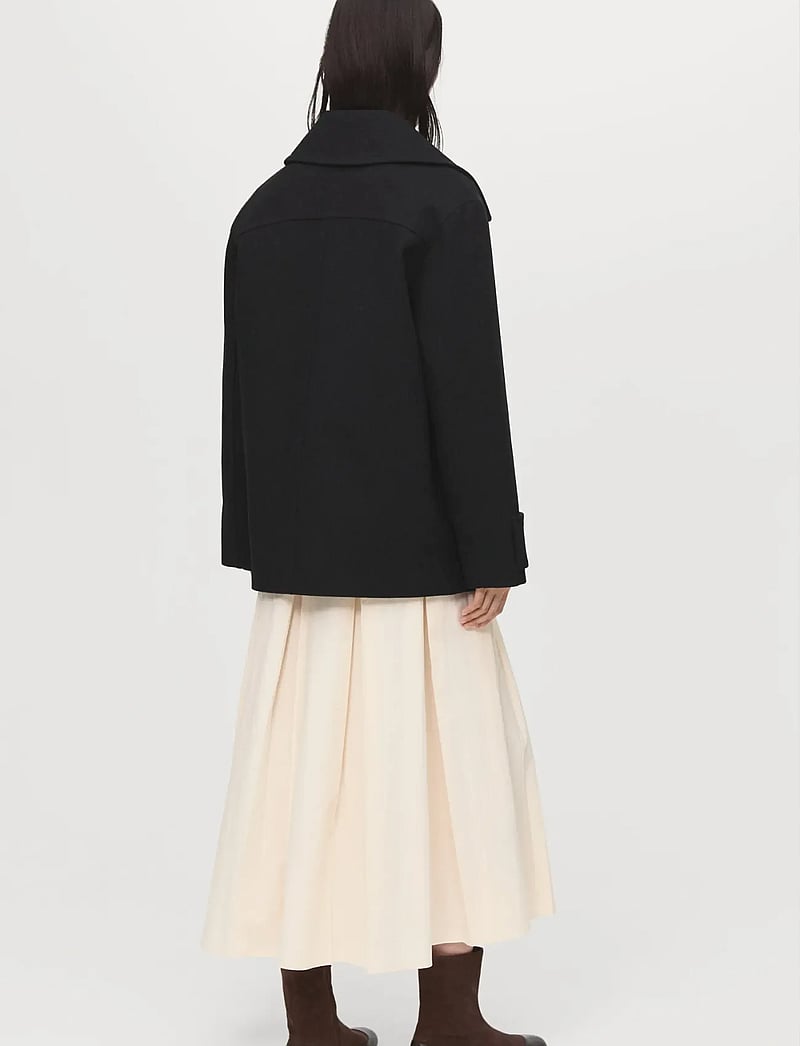 Mango - Double-breasted wool-blend coat - mäntel - black - 2