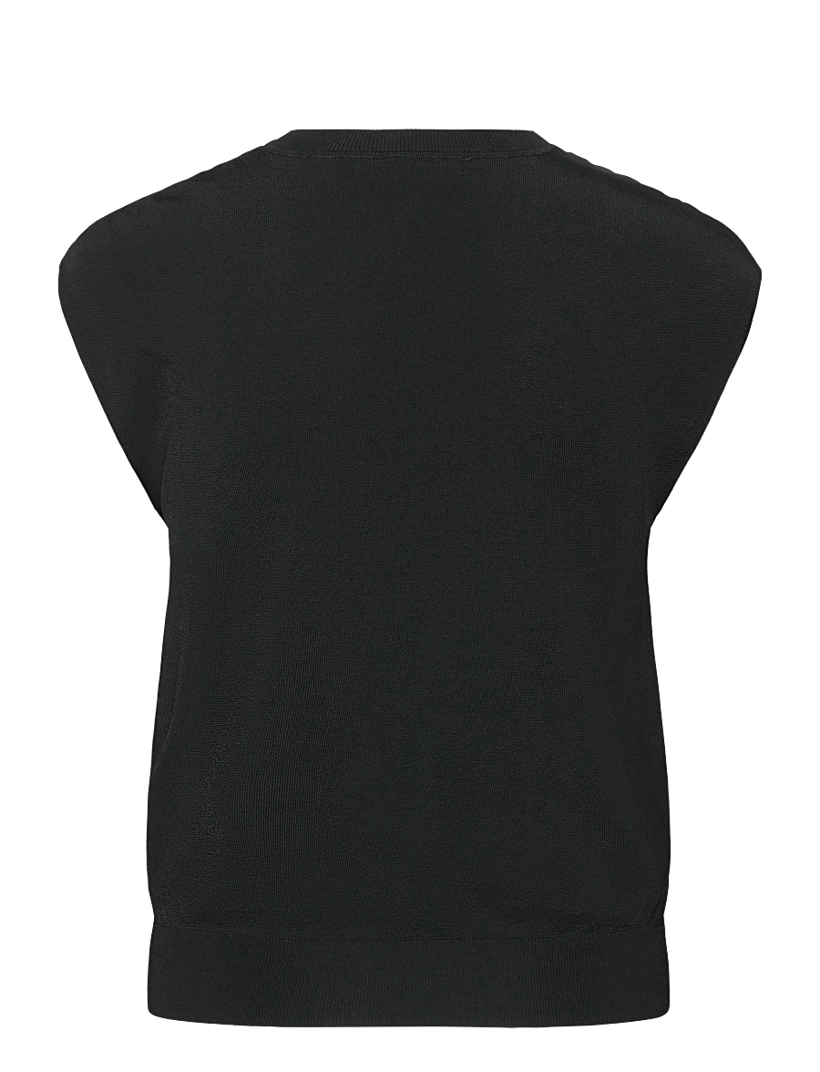 Mango - Short-sleeved sweater with metallic detail - Ärmlösa blusar - black - 2