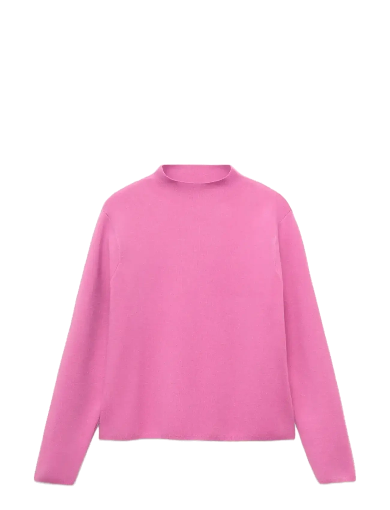 Mango Knitted sweater with perkins neck - Sweatshirts - BRIGHT PINK / pink/rose