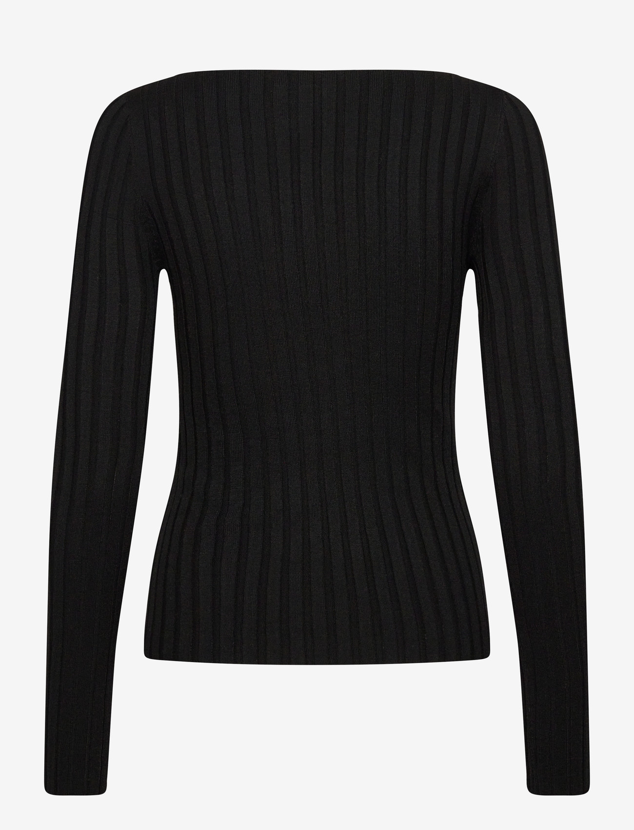 Mango - Boat neck ribbed sweater - höstkläder - black - 1