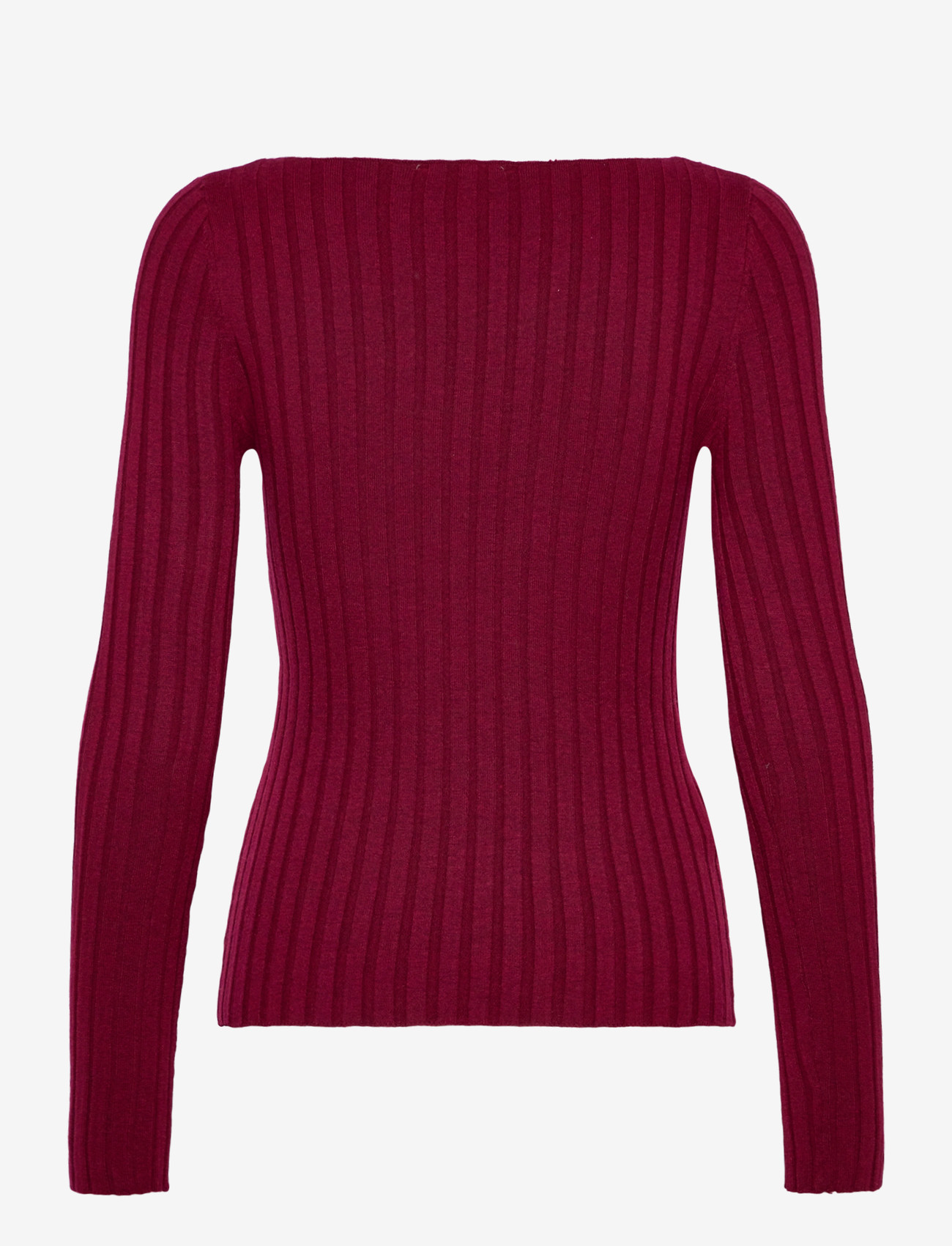 Mango - Boat neck ribbed sweater - höstkläder - dark red - 1