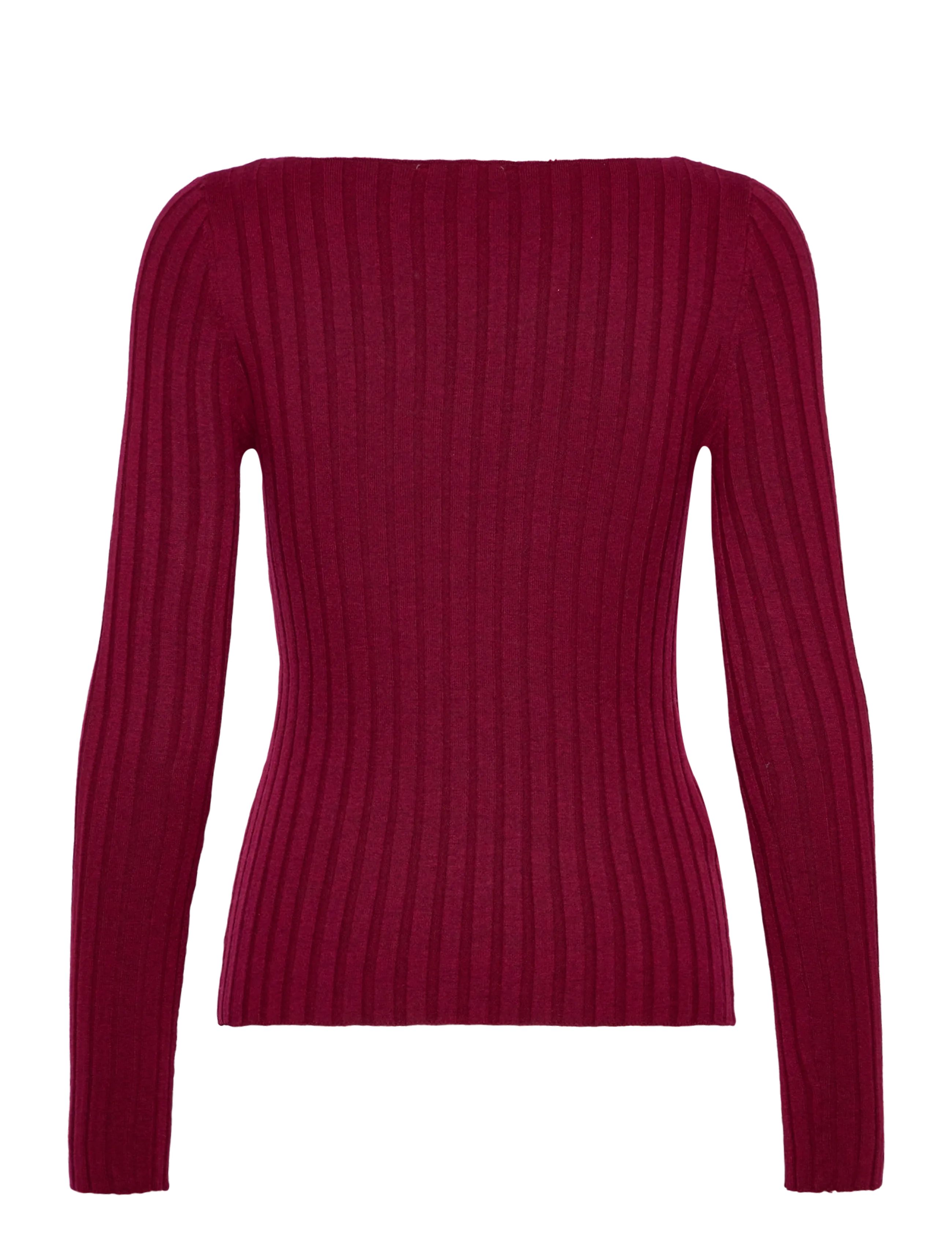 Mango - Boat neck ribbed sweater - dark red - 2