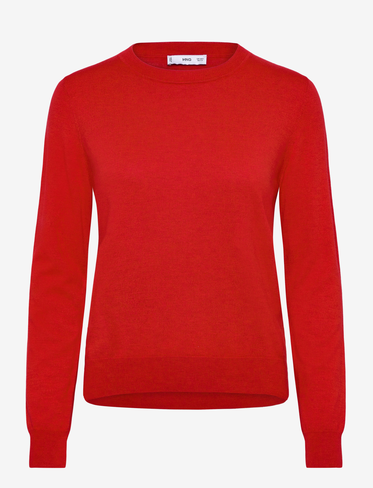 Mango - Fine-knit crew-neck sweater - stickade tröjor - dark orange - 1