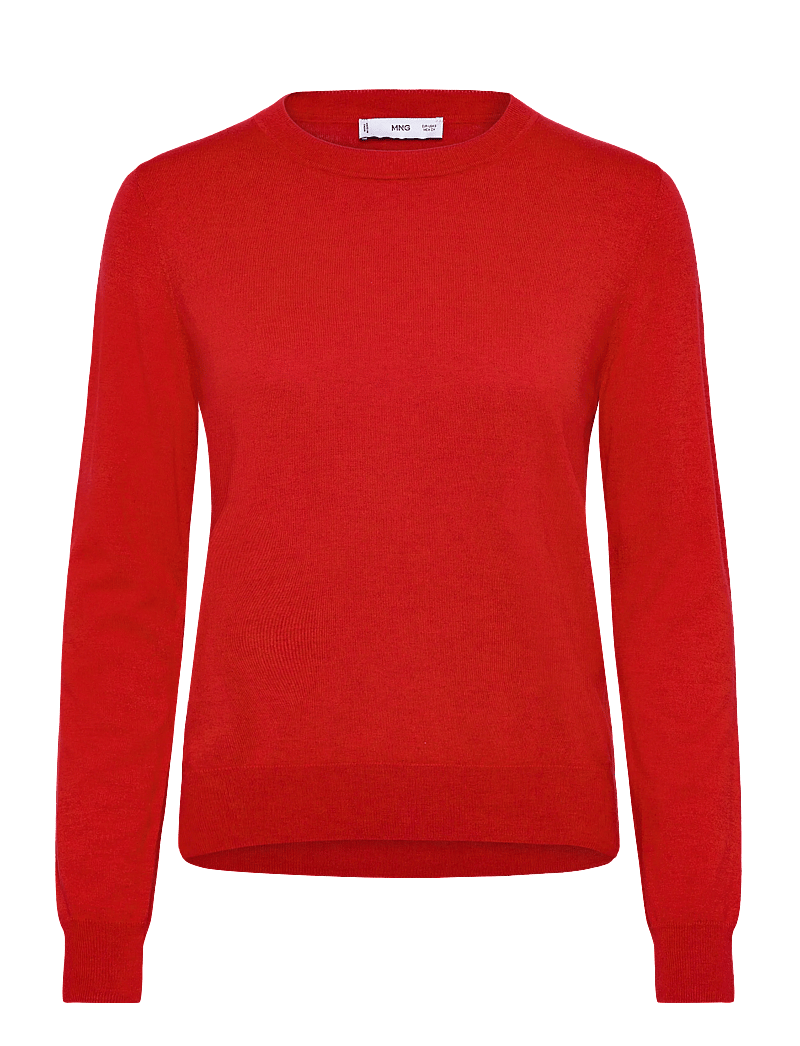 Mango - Fine-knit crew-neck sweater - stickade tröjor - dark orange - 0