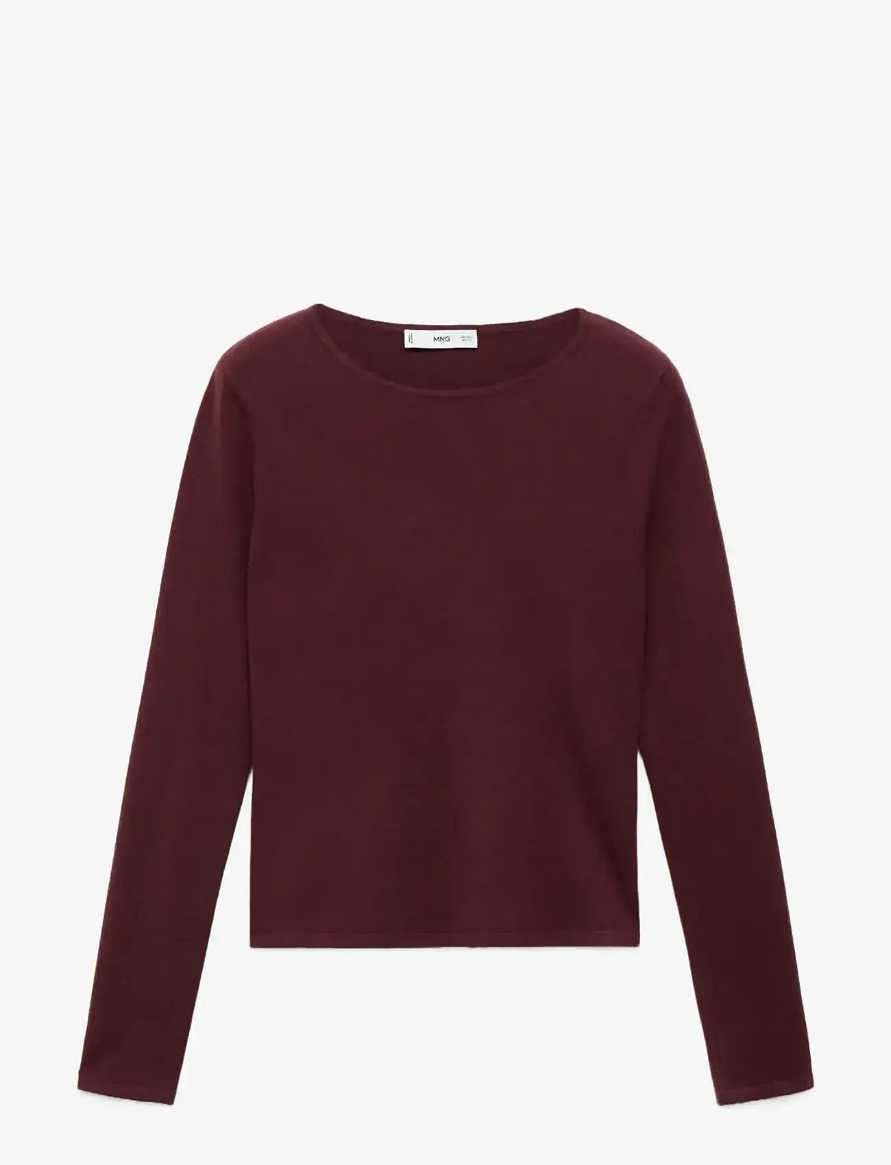 Mango - Long-sleeved fine-knit sweater - efterårstøj - dark red - 1