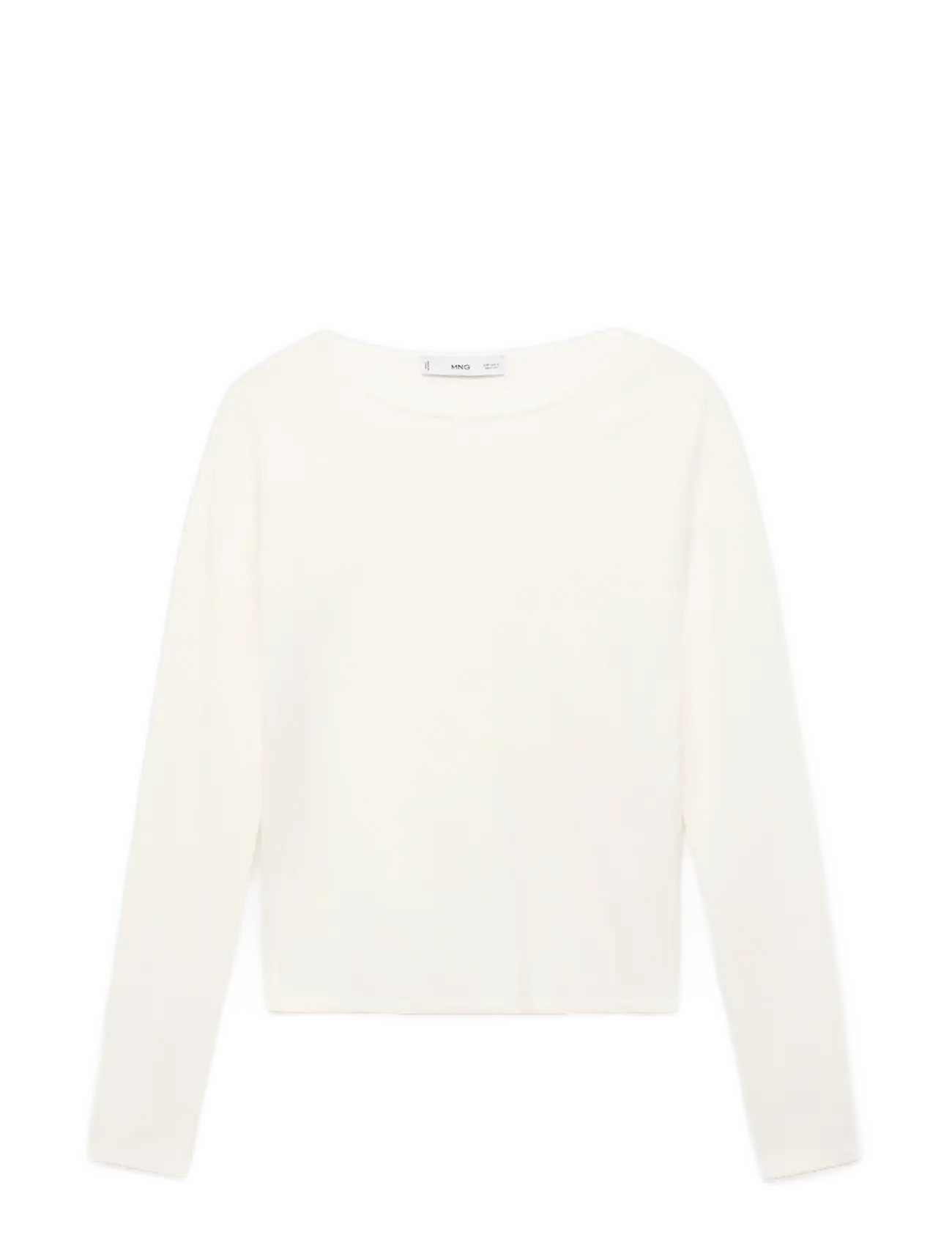 Mango Long-sleeved fine-knit sweater - Julegave - LIGHT BEIGE / cream