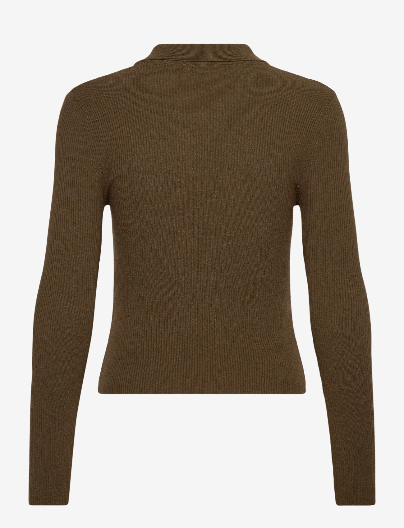 Mango - Polo-neck ribbed sweater - poloer - beige - khaki - 2