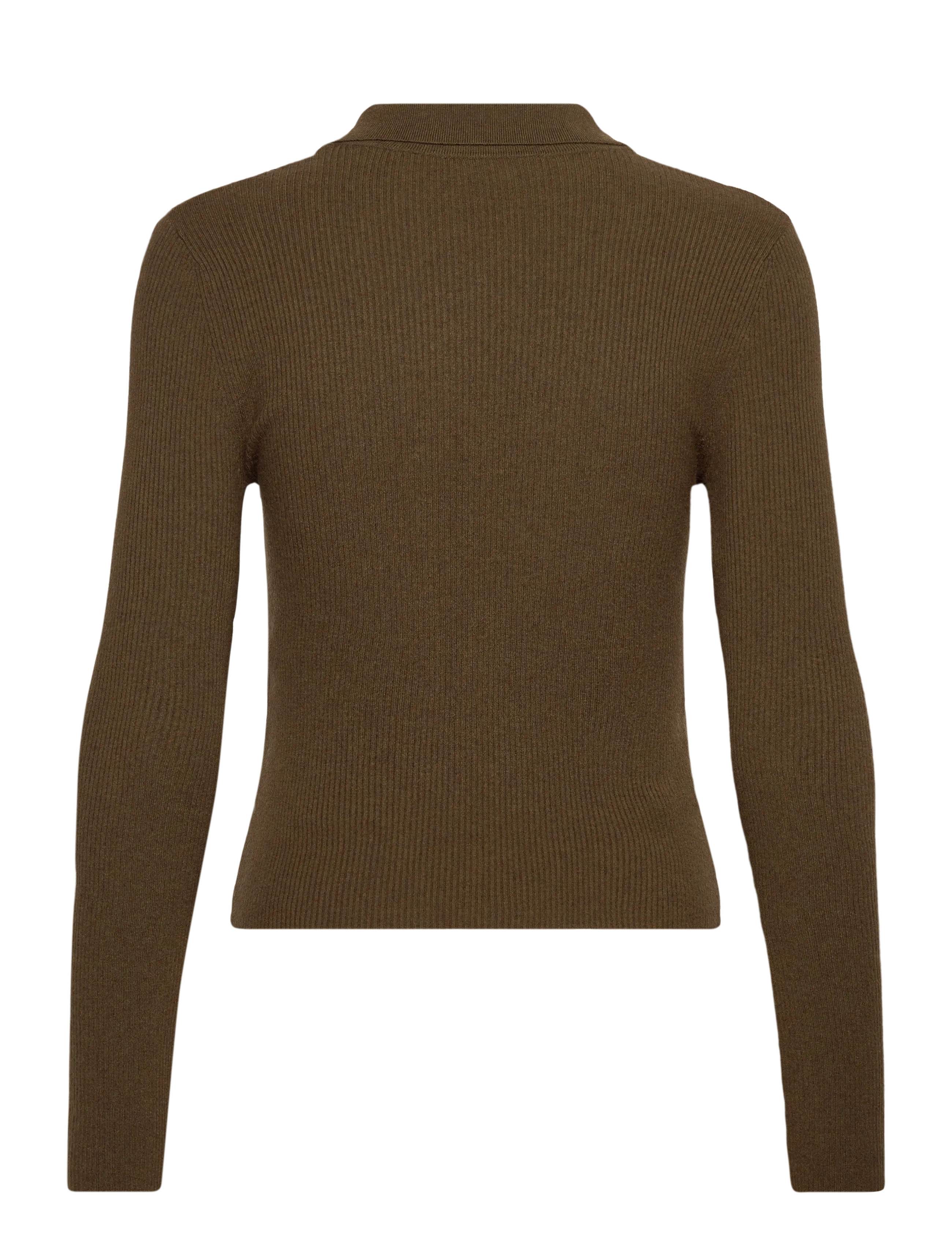 Mango - Polo-neck ribbed sweater - poloer - beige - khaki - 2