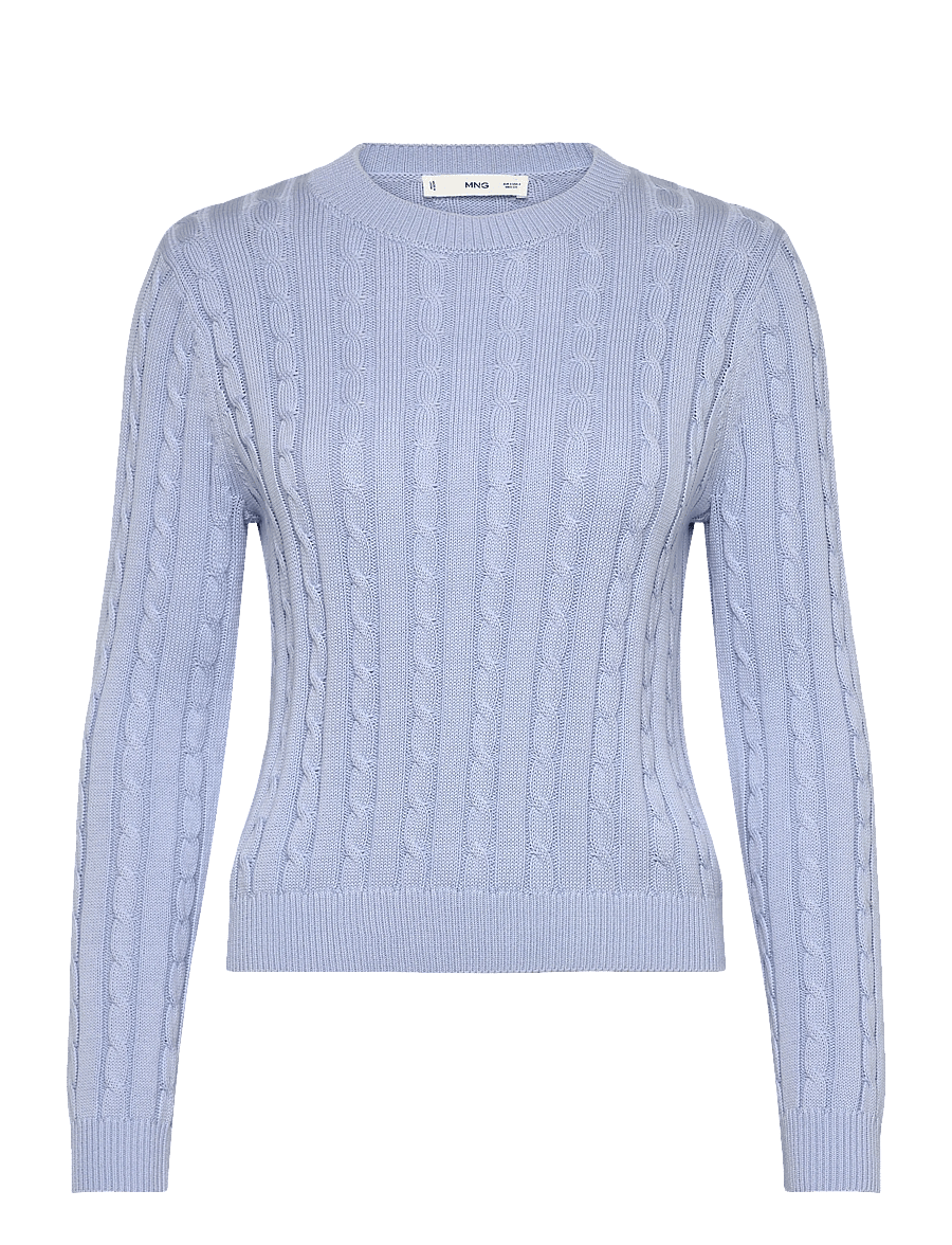 Mango - Braided knitted sweater - striktrøjer - lt-pastel blue - 1