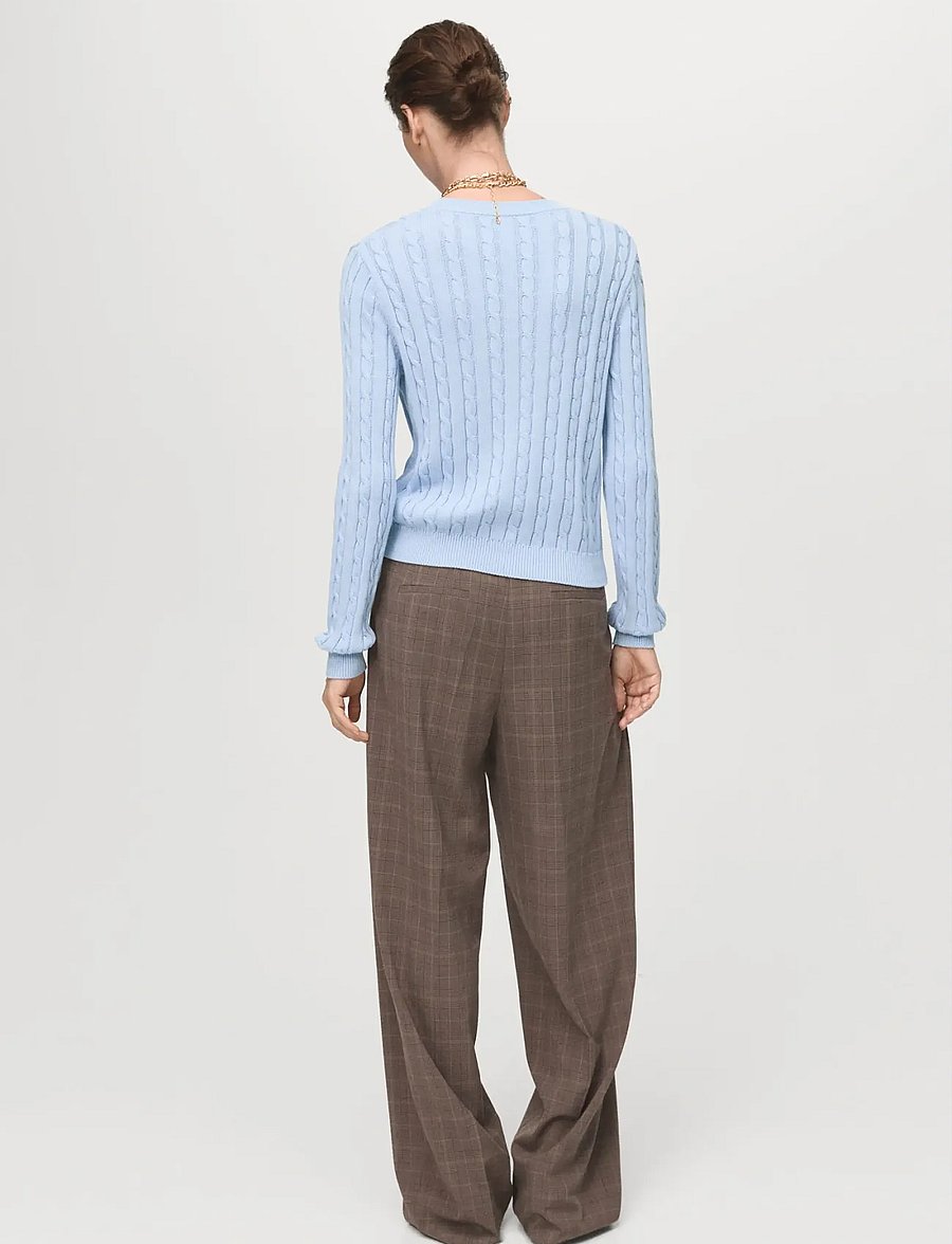 Mango - Braided knitted sweater - striktrøjer - lt-pastel blue - 3