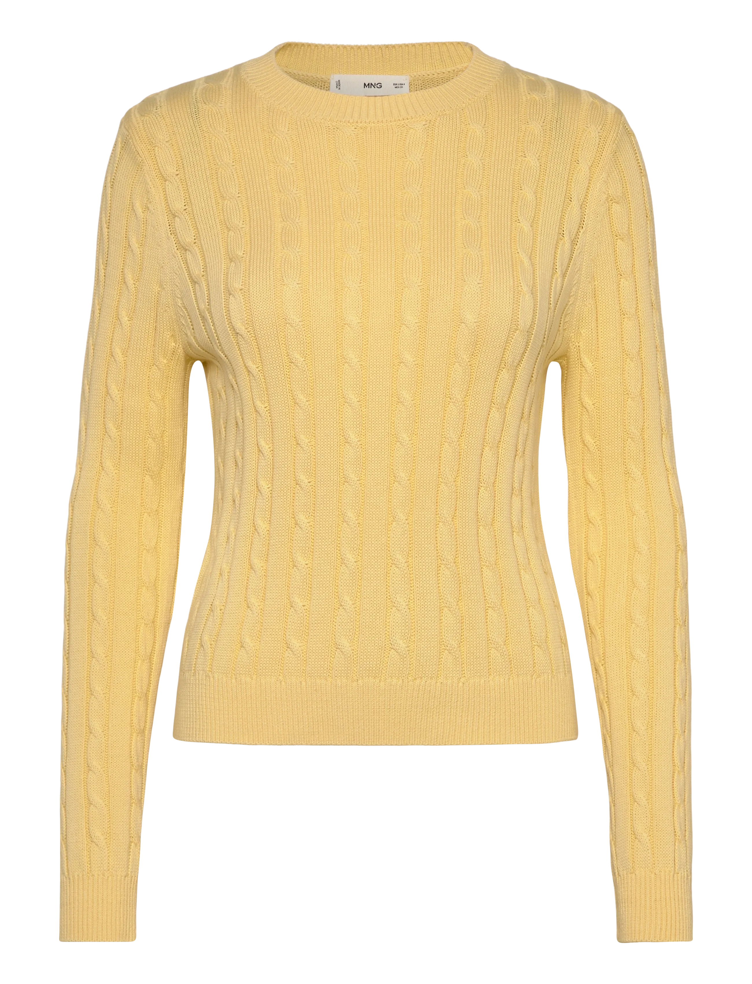 Braided knitted sweater - YELLOW