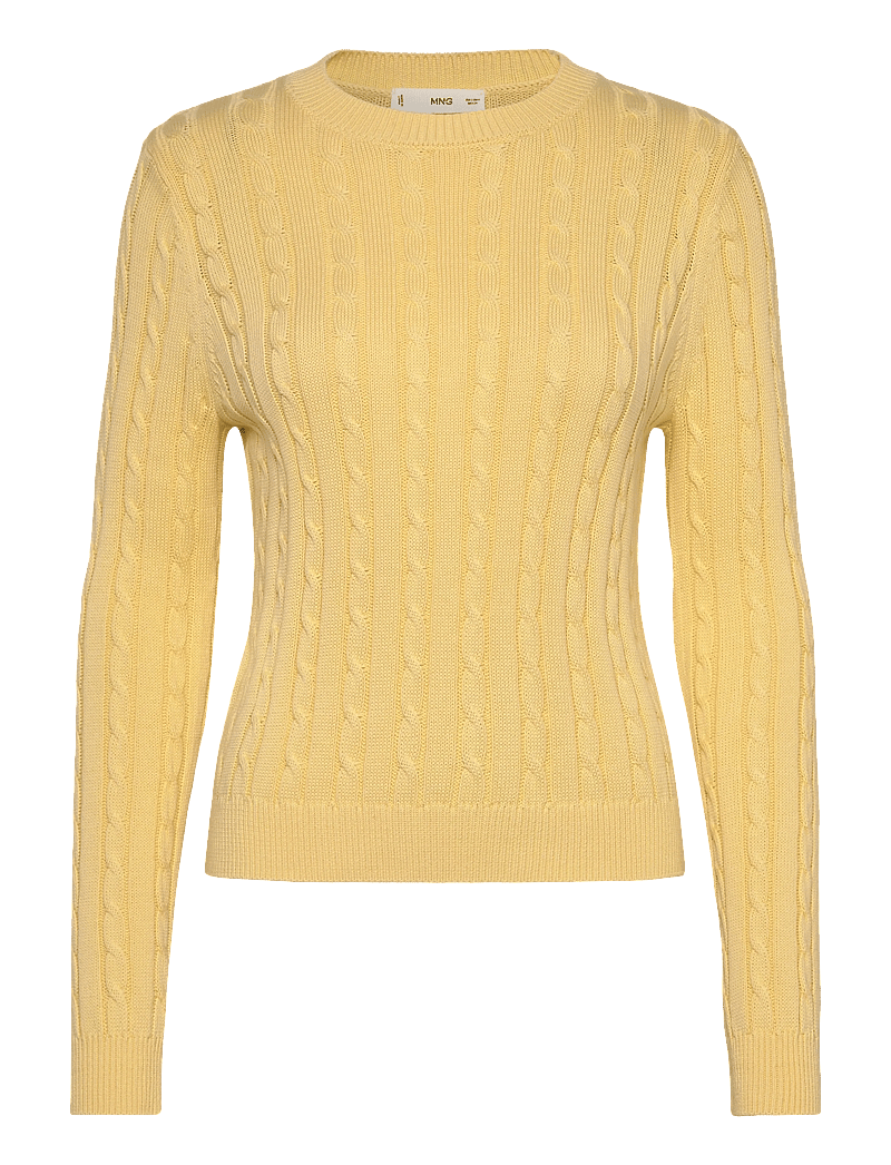 Mango - Braided knitted sweater - stickade tröjor - yellow - 0