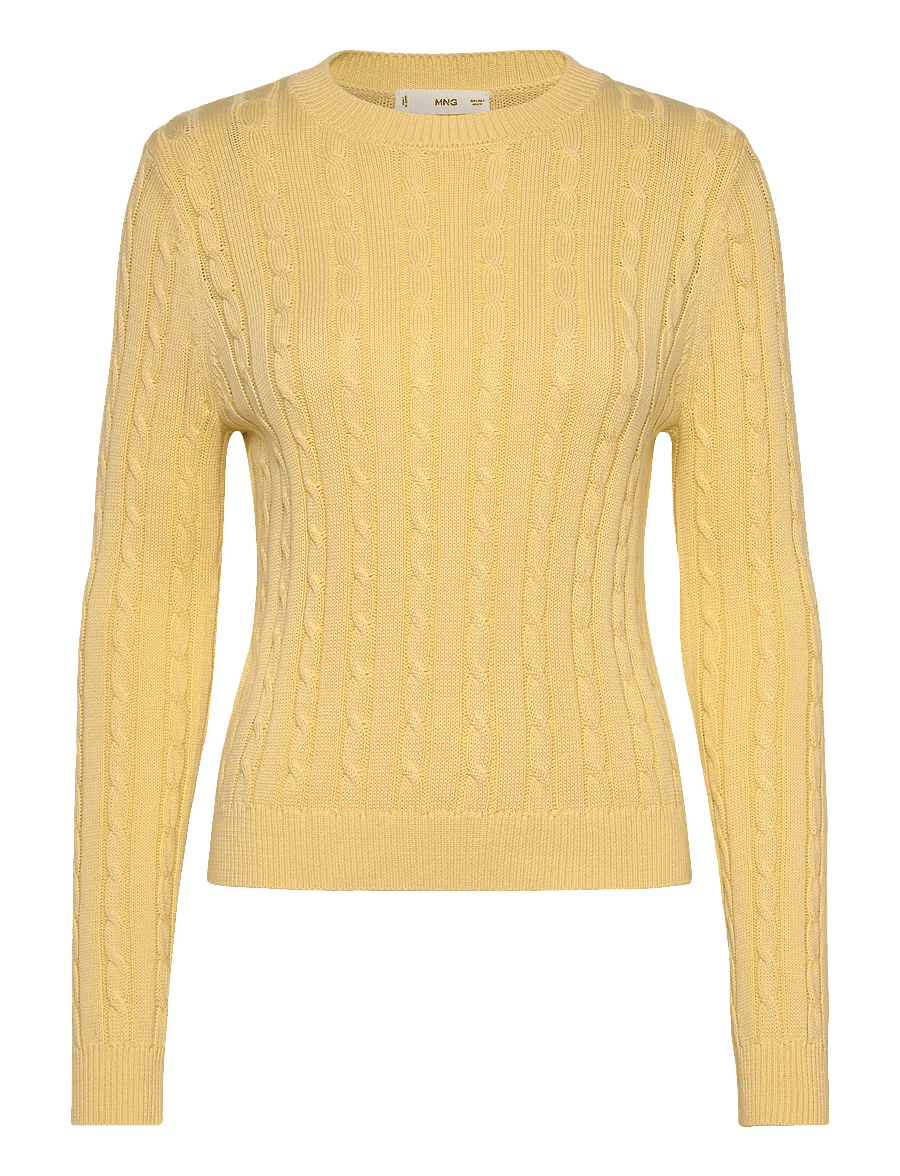 Mango - Braided knitted sweater - yellow - 1