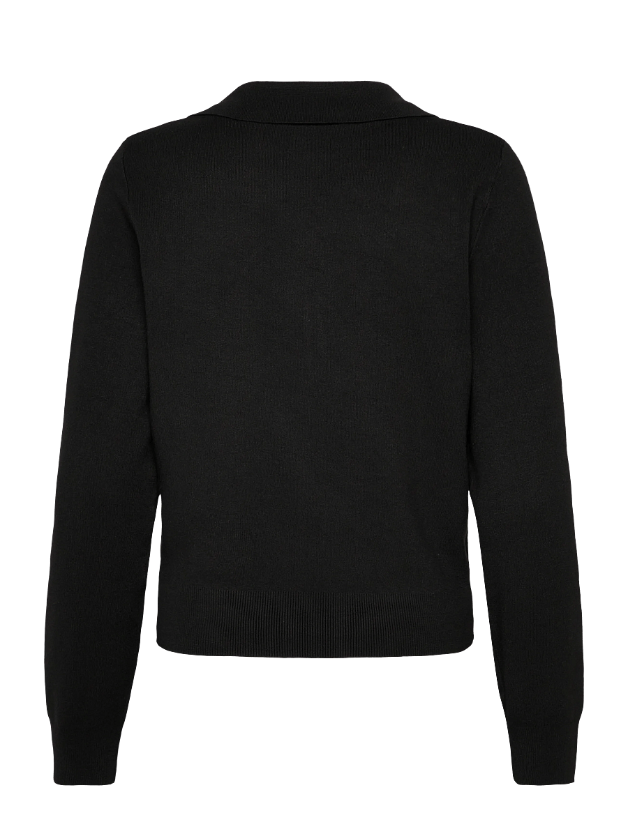Mango - Fine-knit V-neck sweater - striktrøjer - black - 2