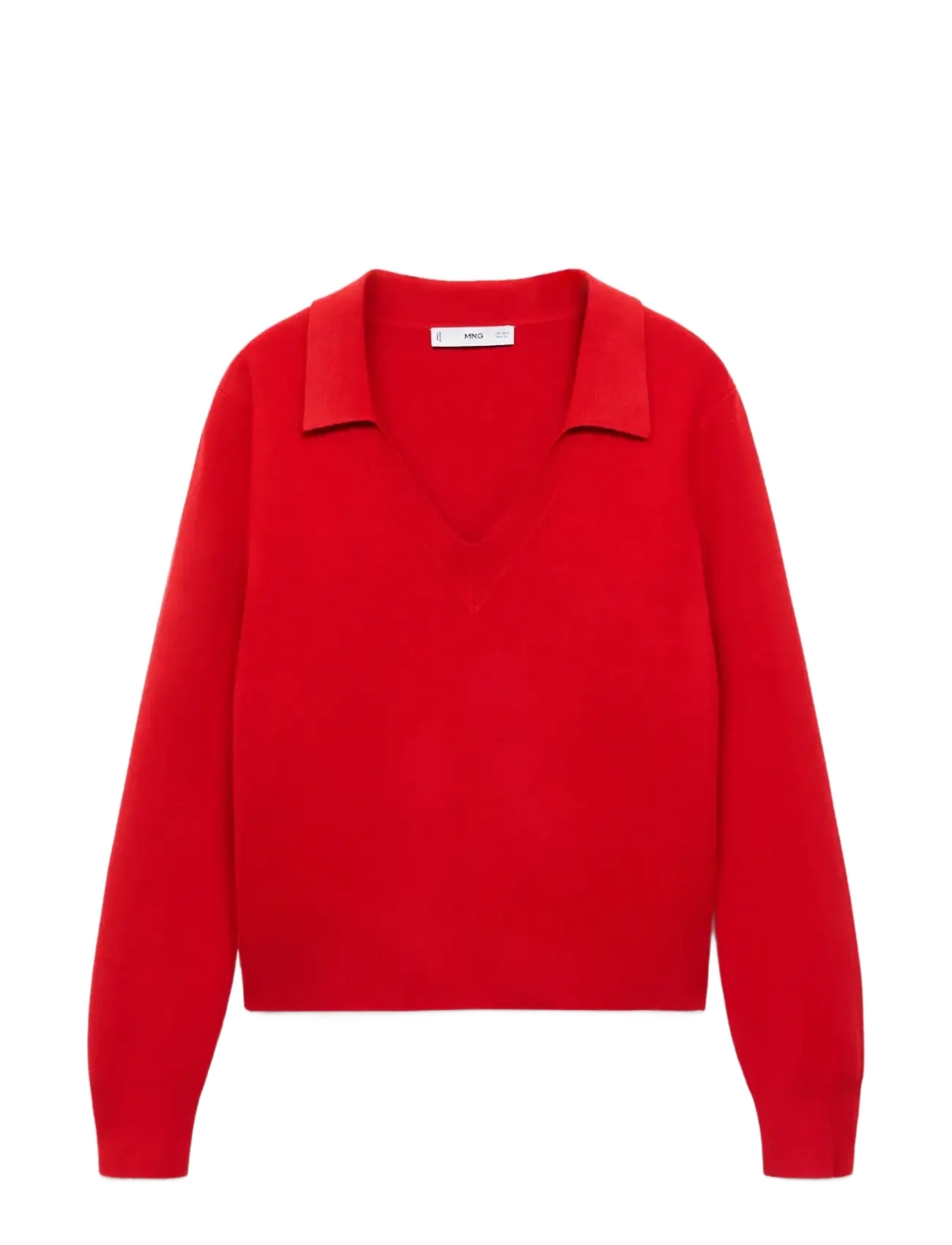Mango Fine-knit V-neck sweater - Strickmode - RED / red