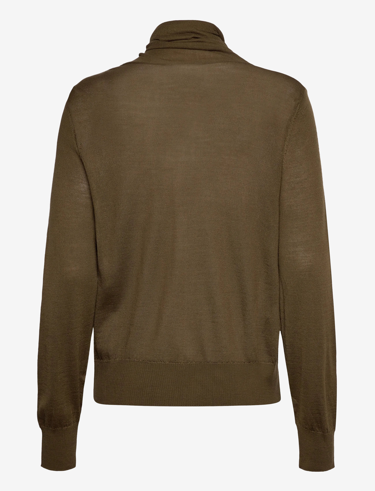 Mango - Turtleneck sweater with knot - efterårstøj - dark green - 1