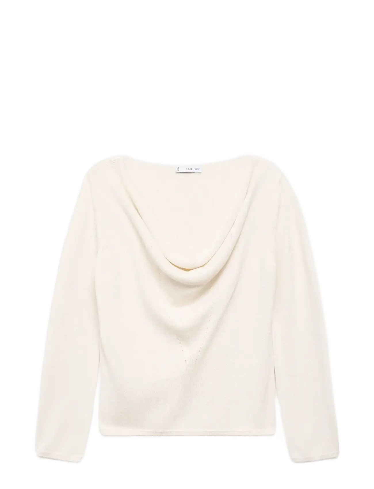 MANGO Draped-Neck Pullover Cream - M - Damen