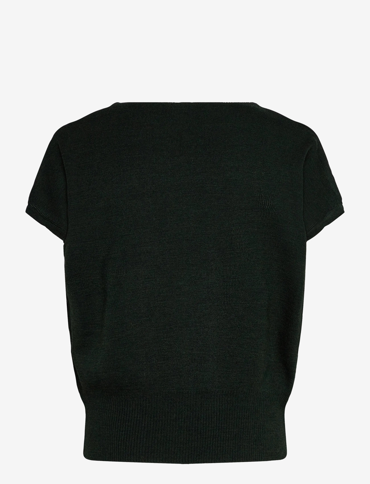 Mango - Short-sleeved top with draped neckline - laveste priser - dark green - 2