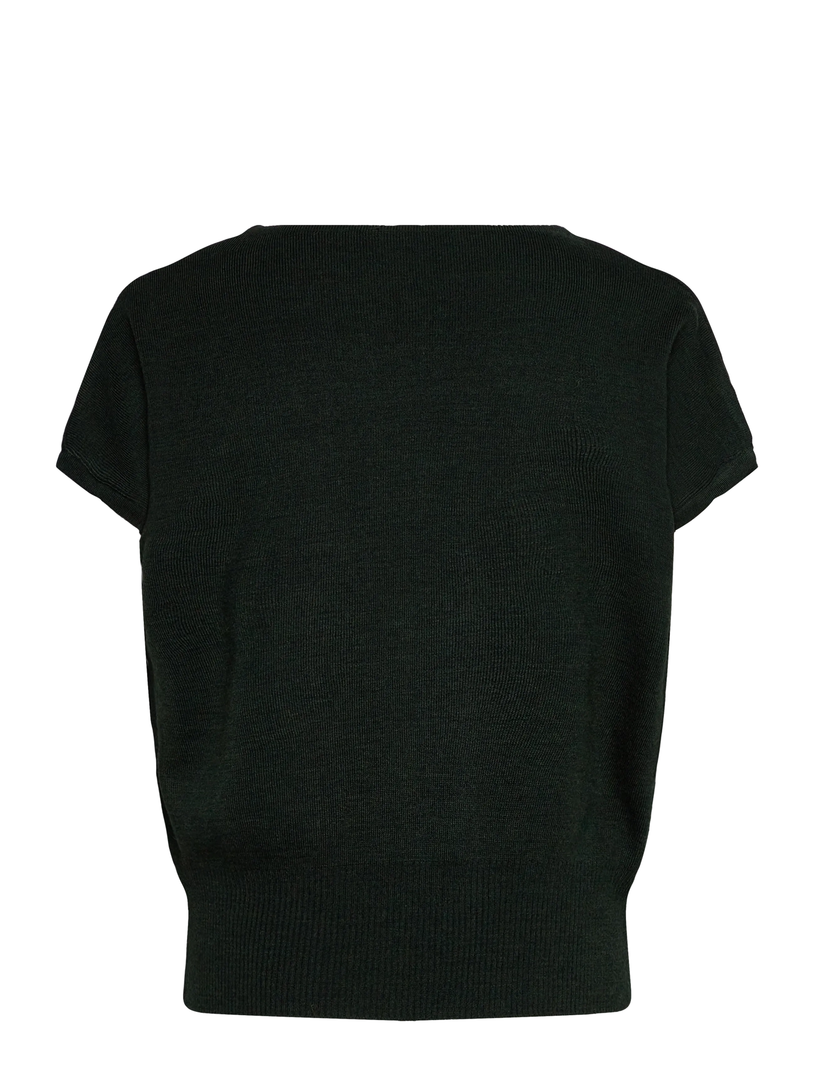 Mango - Short-sleeved top with draped neckline - laveste priser - dark green - 2