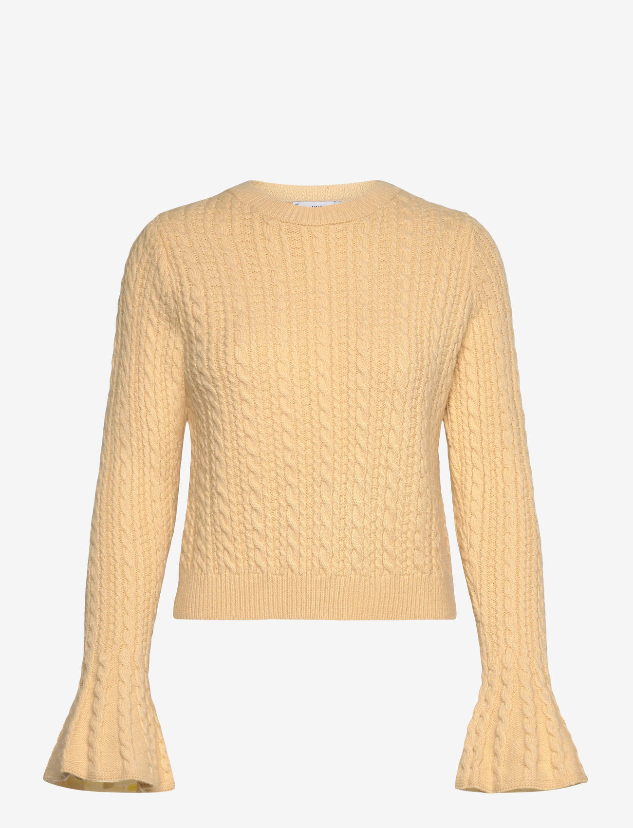 Mango - Cable-knit sweater with flared sleeves - koftor - yellow - 0