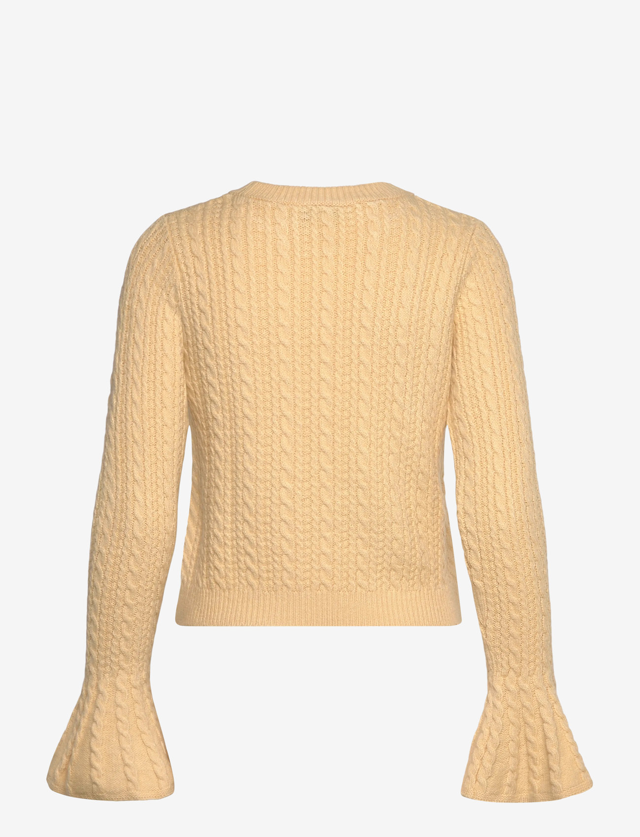 Mango - Cable-knit sweater with flared sleeves - koftor - yellow - 1