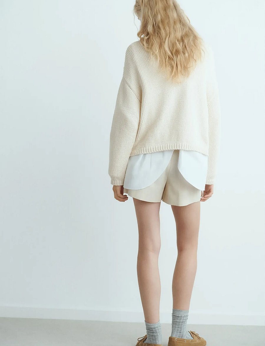 Mango - Oversized cable-knit sweater - striktrøjer - natural white - 2