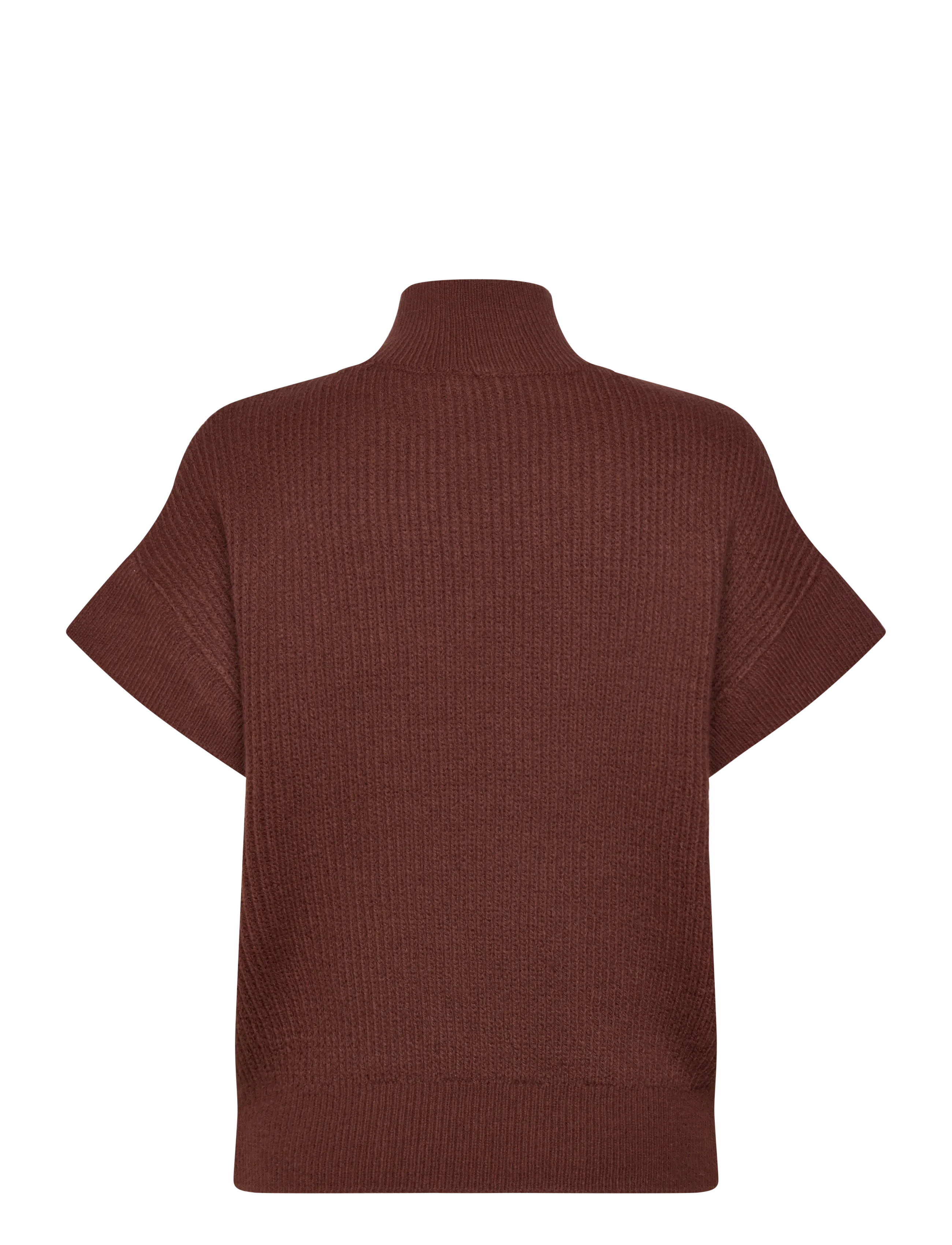 Mango - Perkins-neck short-sleeved sweater - pullover - brown - 2