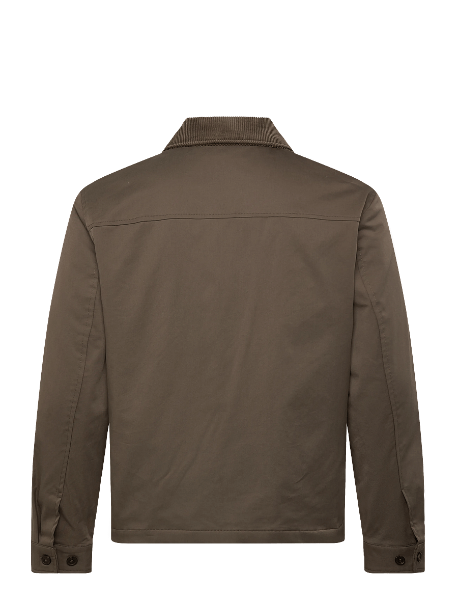 Mango - Water-repellent jacket with corduroy collar - vårjackor - dark green - 2