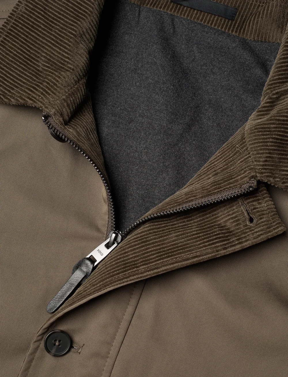 Mango - Water-repellent jacket with corduroy collar - efterårsjakker - dark green - 4