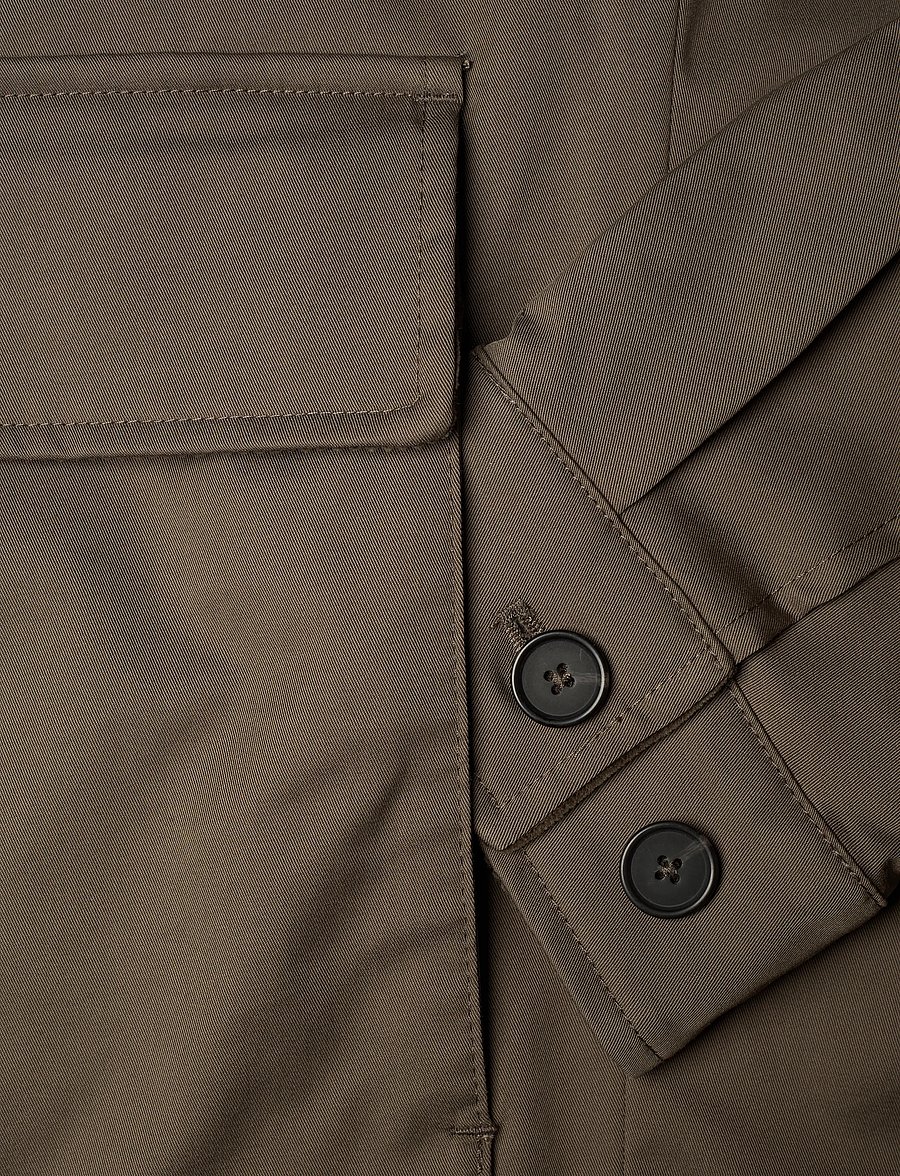 Mango - Water-repellent jacket with corduroy collar - vårjackor - dark green - 5