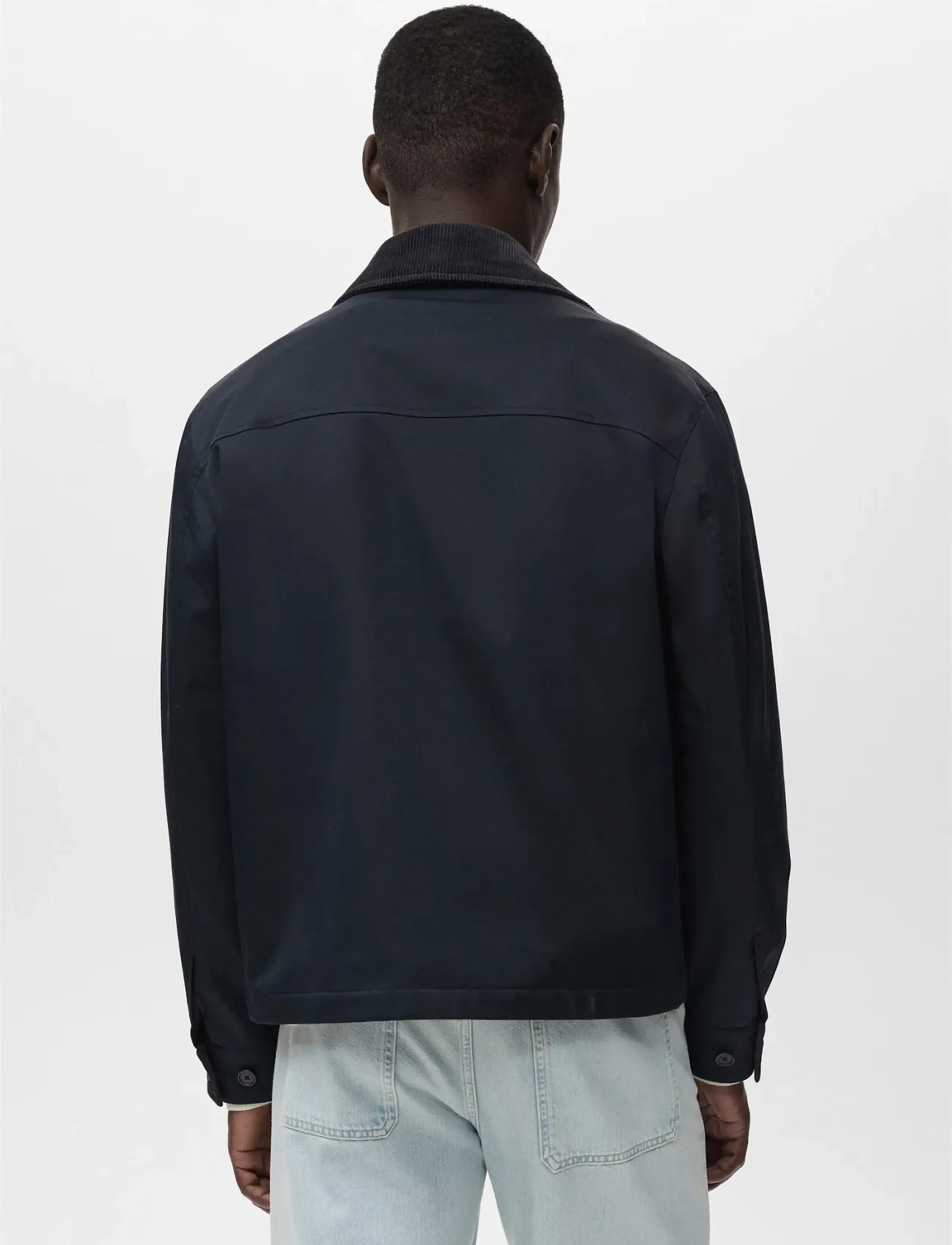 Mango - Water-repellent jacket with corduroy collar - forårsjakker - navy - 2
