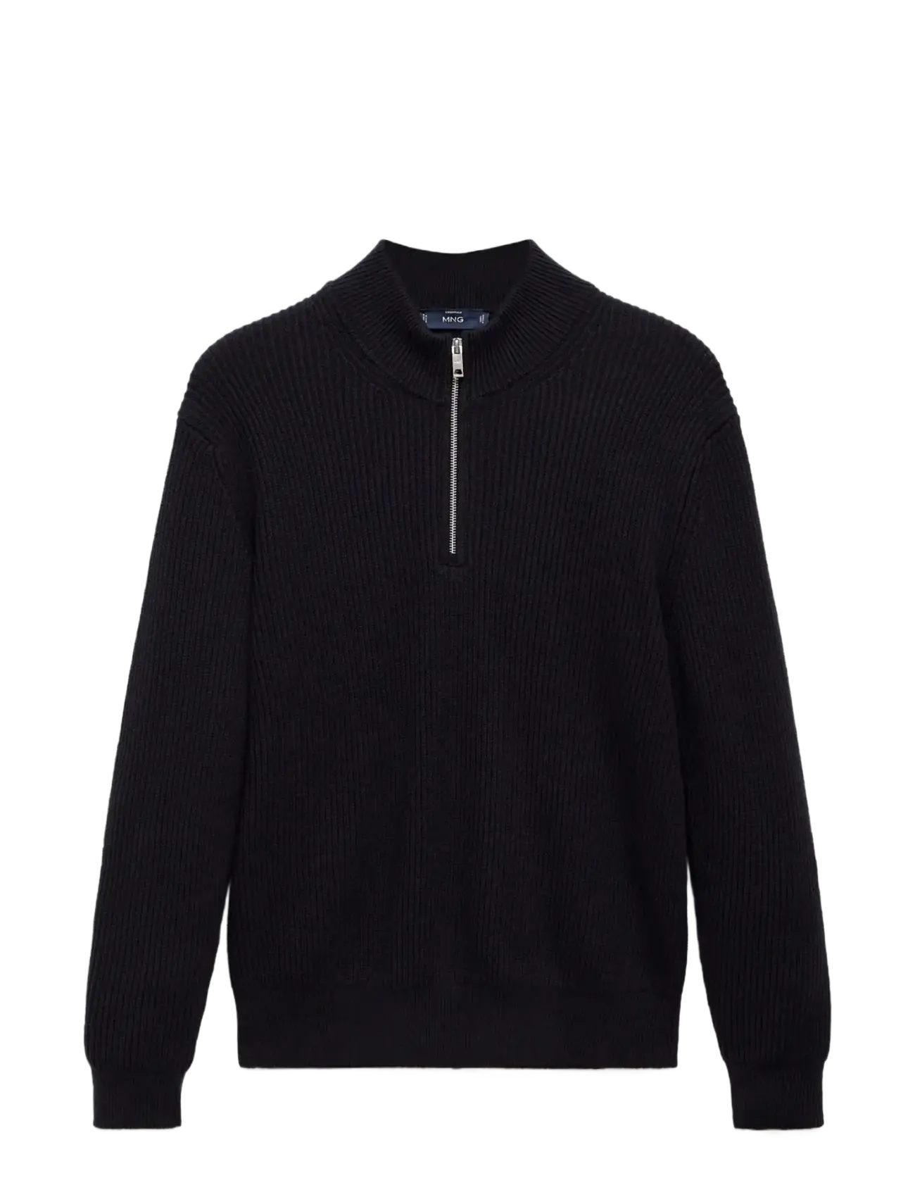 100% cotton perkins-neck sweater - NAVY