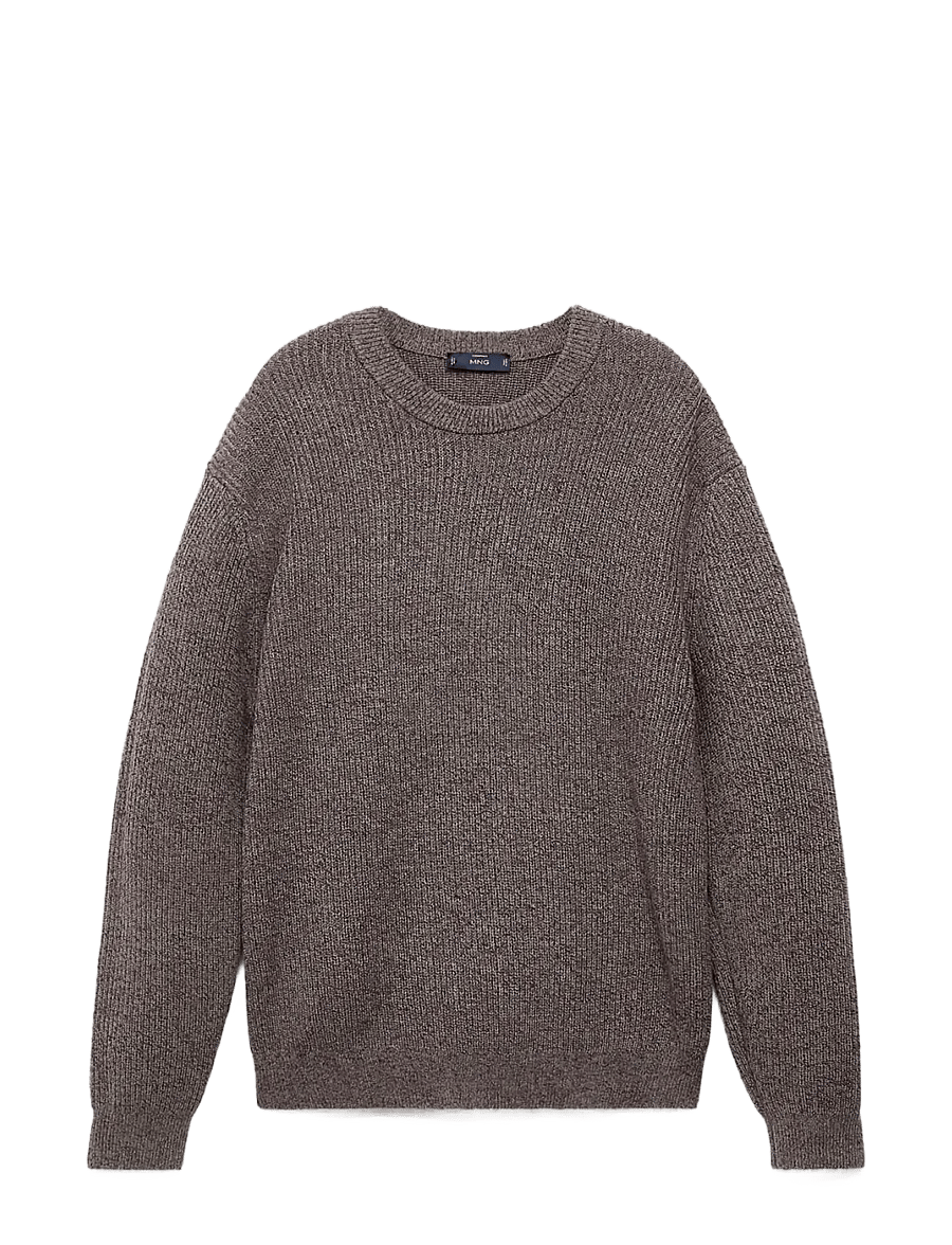 Mango - 100% cotton specked jersey - rund hals - dark red - 1