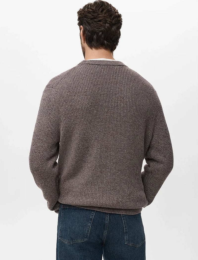 Mango - 100% cotton specked jersey - rund hals - dark red - 3