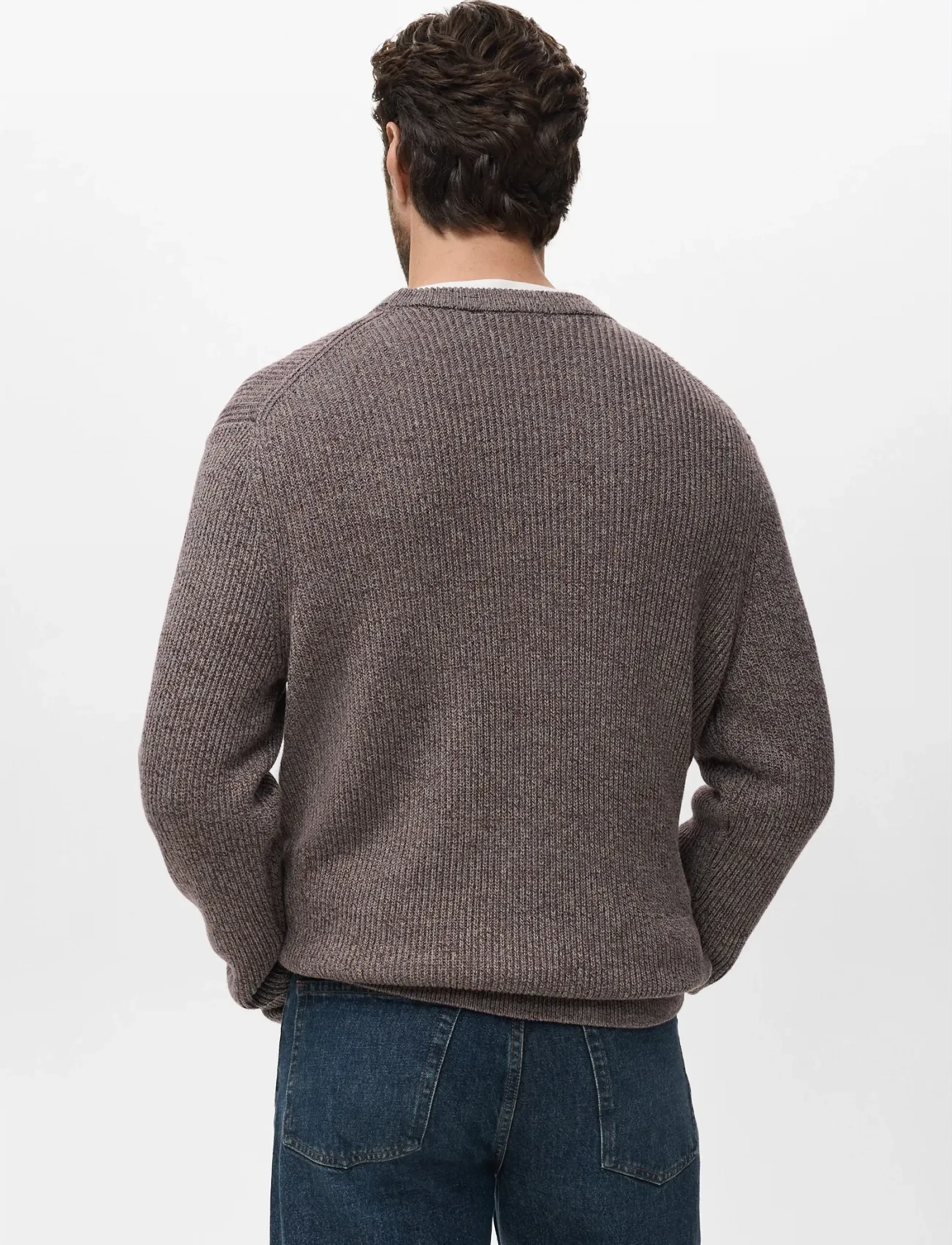 Mango - 100% cotton specked jersey - stickat - dark red - 3