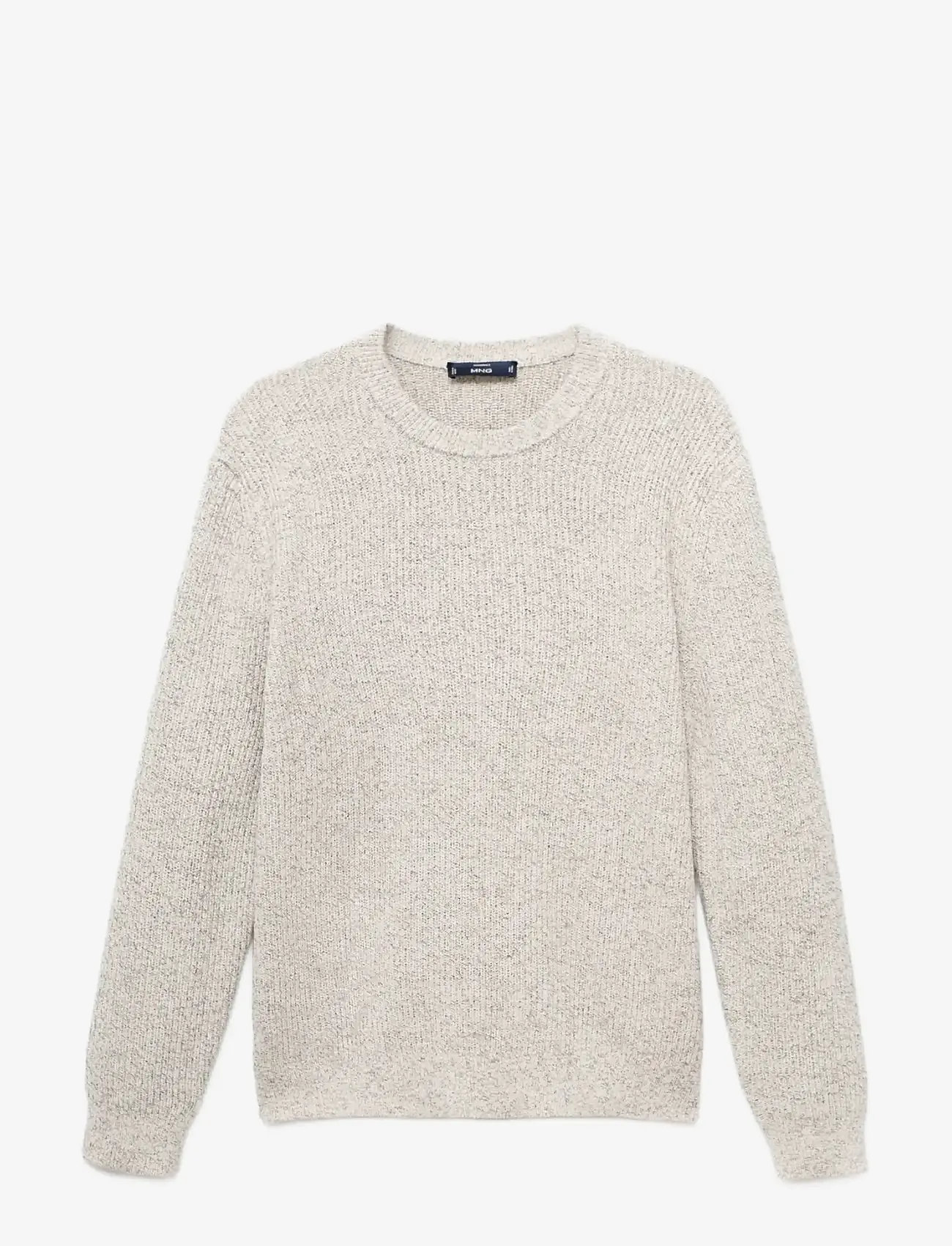 Mango 100% cotton specked jersey - Strik - NATURAL WHITE / white