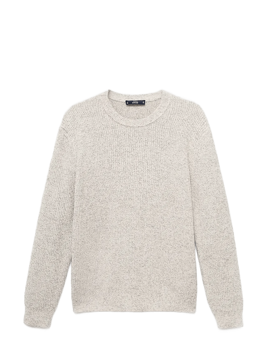 Mango - 100% cotton specked jersey - rundhalsad - natural white - 1