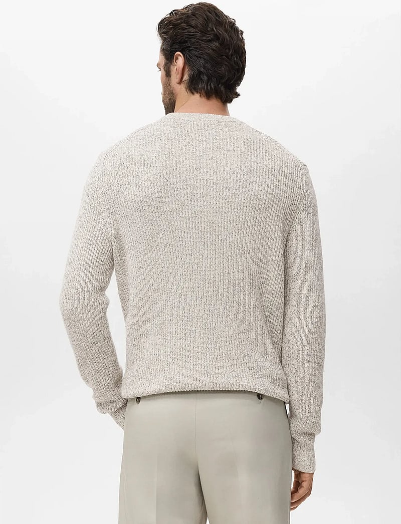 Mango - 100% cotton specked jersey - rundhals - natural white - 3