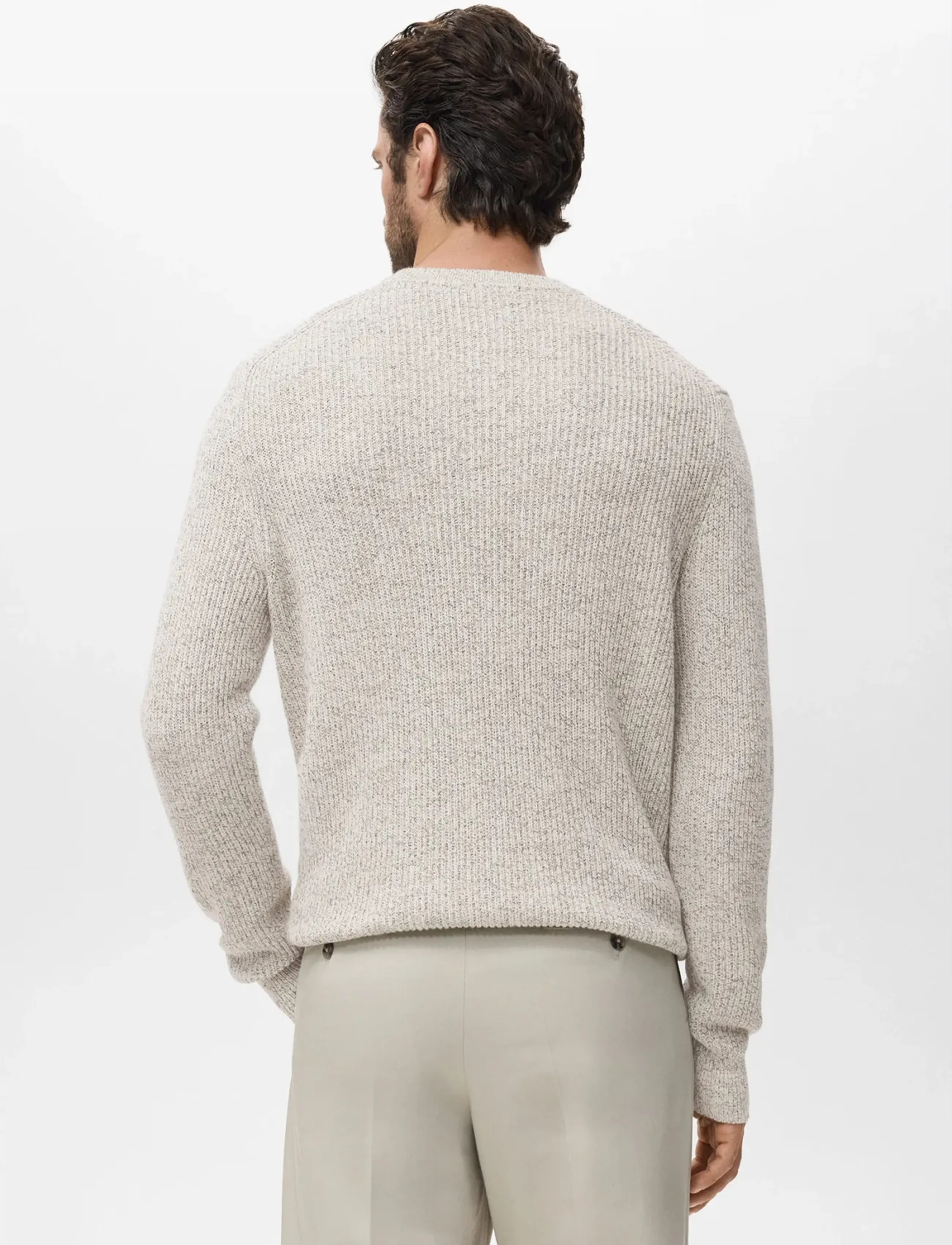 Mango - 100% cotton specked jersey - rundhalsad - natural white - 3