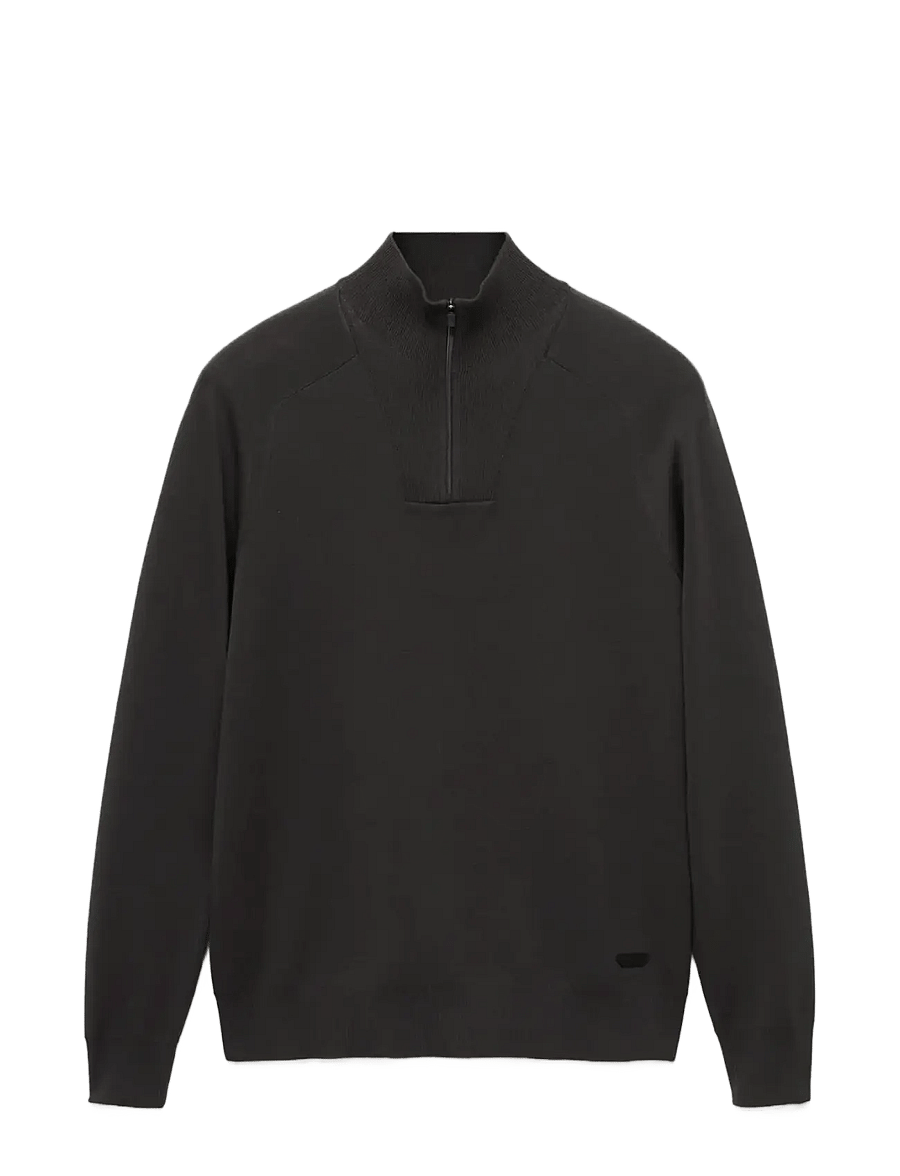 Mango - Breathable zip-neck sweater - pullover mit halbem reißverschluss - dark green - 1