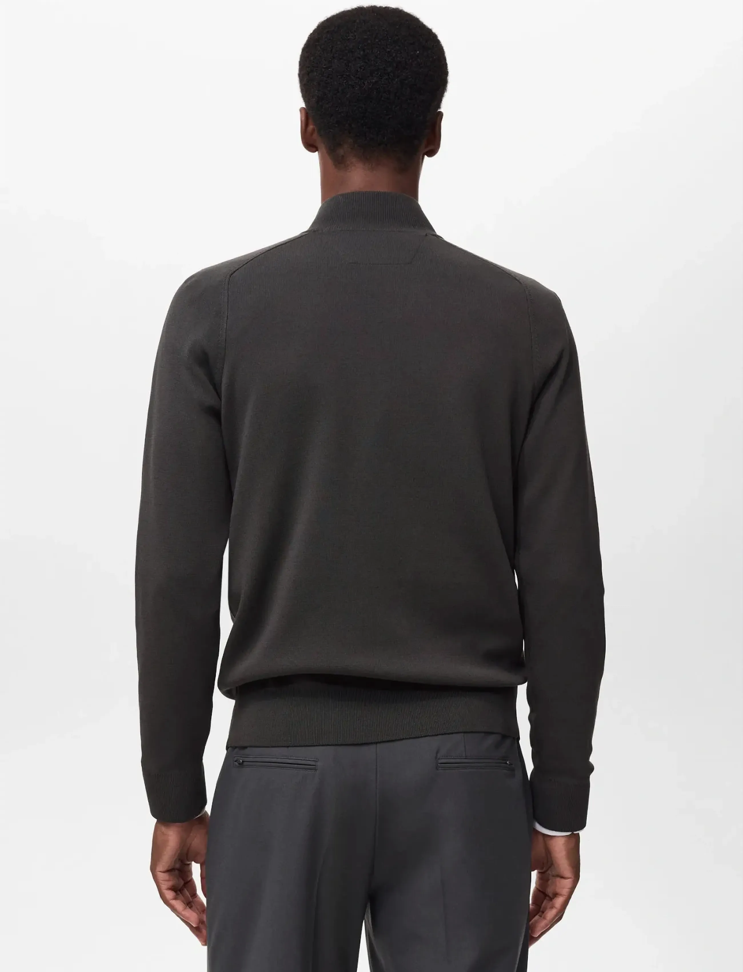 Mango - Breathable zip-neck sweater - rollkragen - dark green - 3